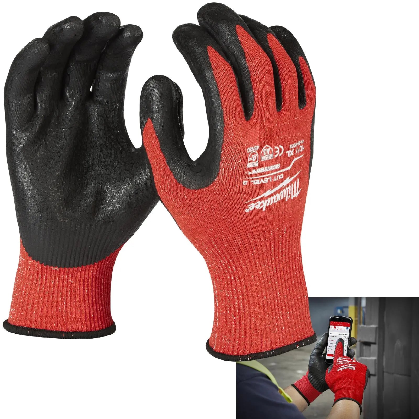 Milwaukee Safety Gloves Cut Level 3/C Dipped Glove Size 11 / XXL Extra Extra Large 
