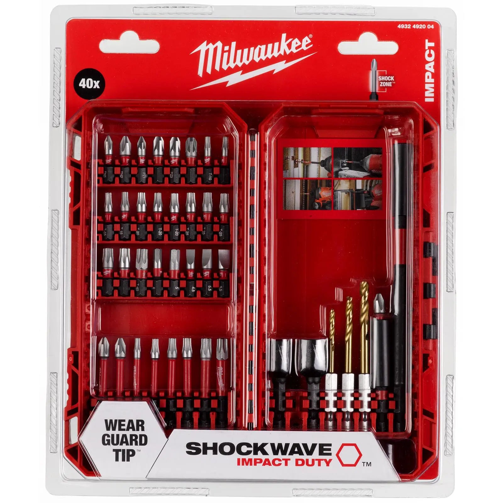 Milwaukee Screwdriver Bit Set Shockwave Impact Duty Nut Driver Bit Holder 40pc  White Rose Tools