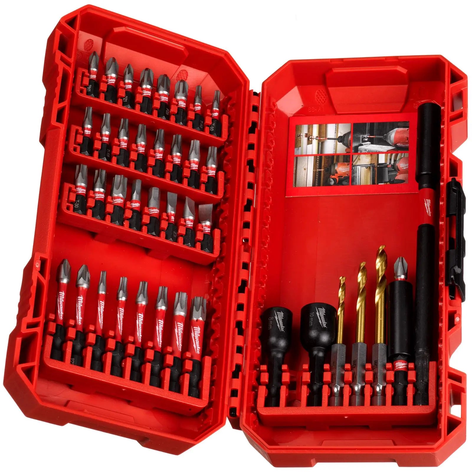 Milwaukee Screwdriver Bit Set Shockwave Impact Duty Nut Driver Bit Holder 40pc  White Rose Tools