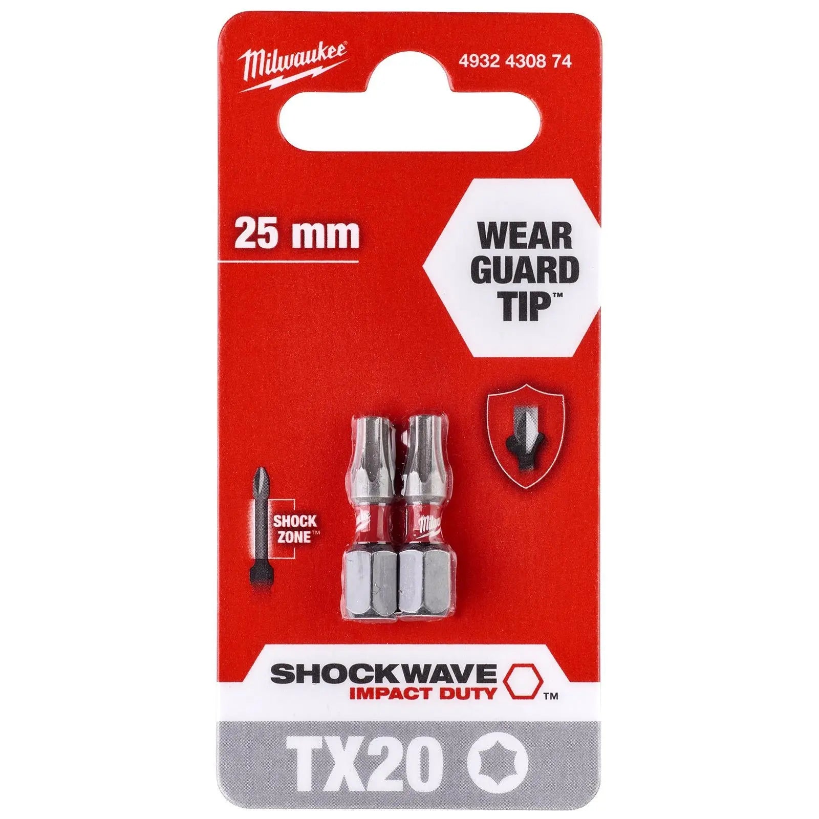 Milwaukee Screwdriver Bits Shockwave Impact Duty PH PZ TX HEX SL Blister Packed 