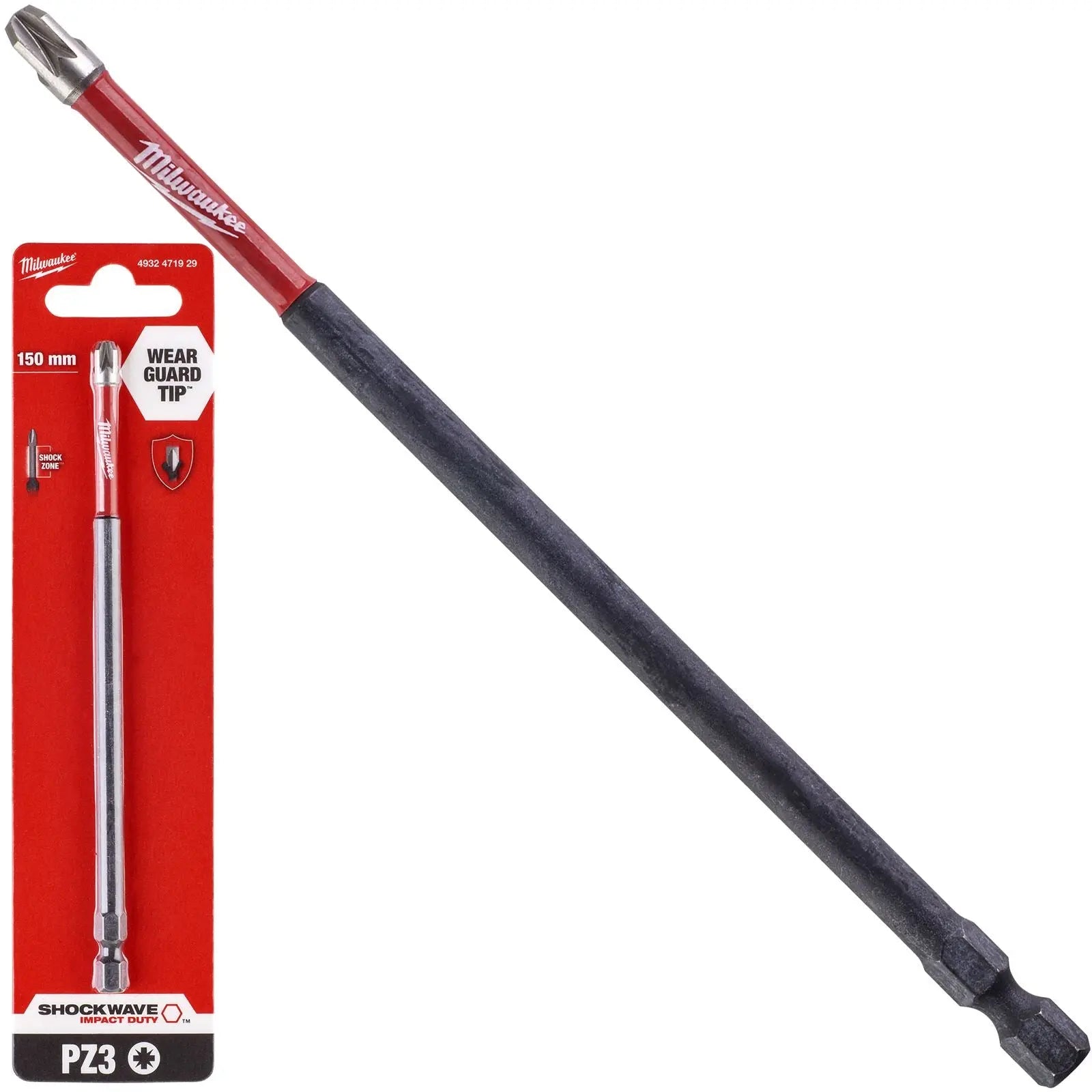 Milwaukee Screwdriver Bits Shockwave Impact Duty PH PZ TX HEX SL Blister Packed 