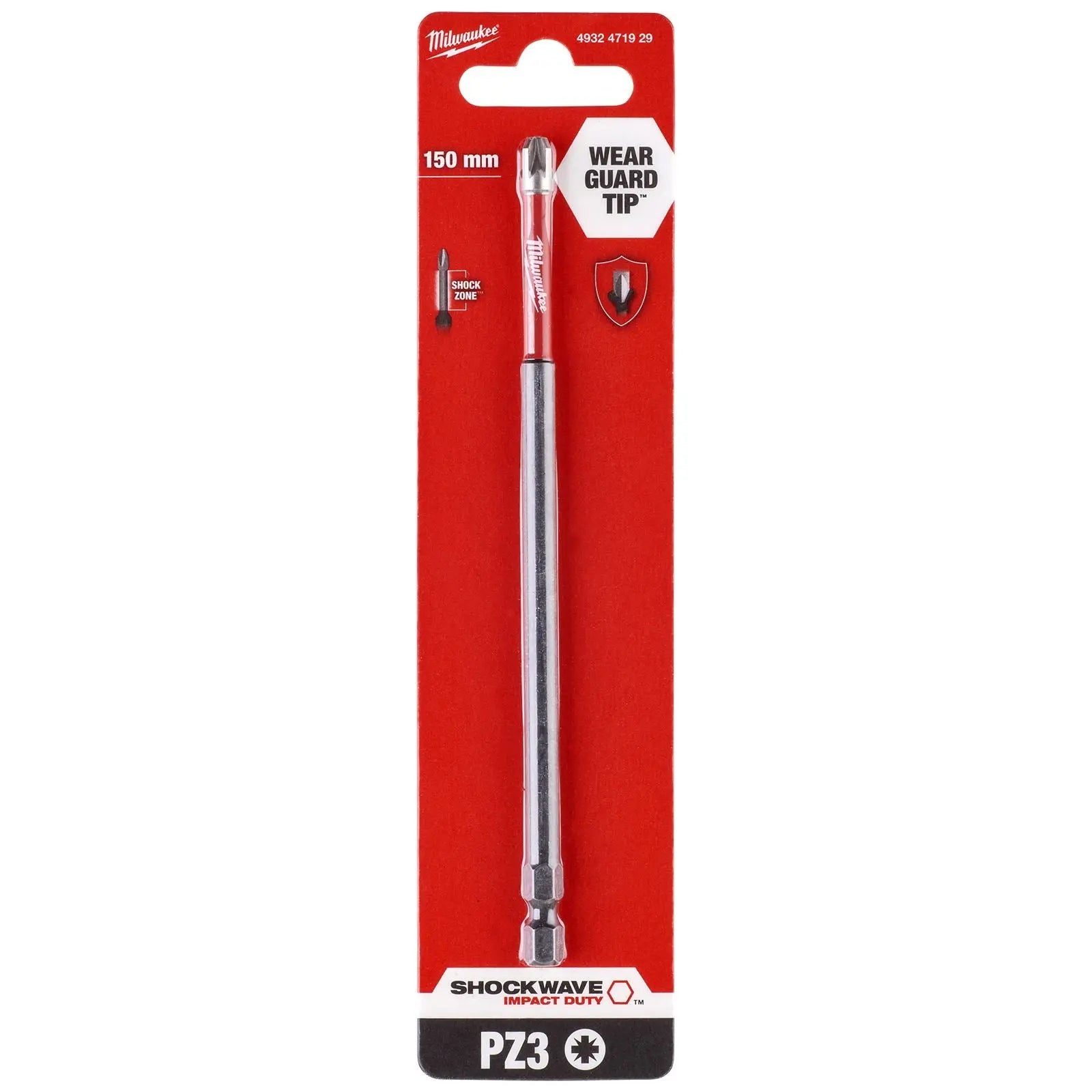 Milwaukee Screwdriver Bits Shockwave Impact Duty PH PZ TX HEX SL Blister Packed 