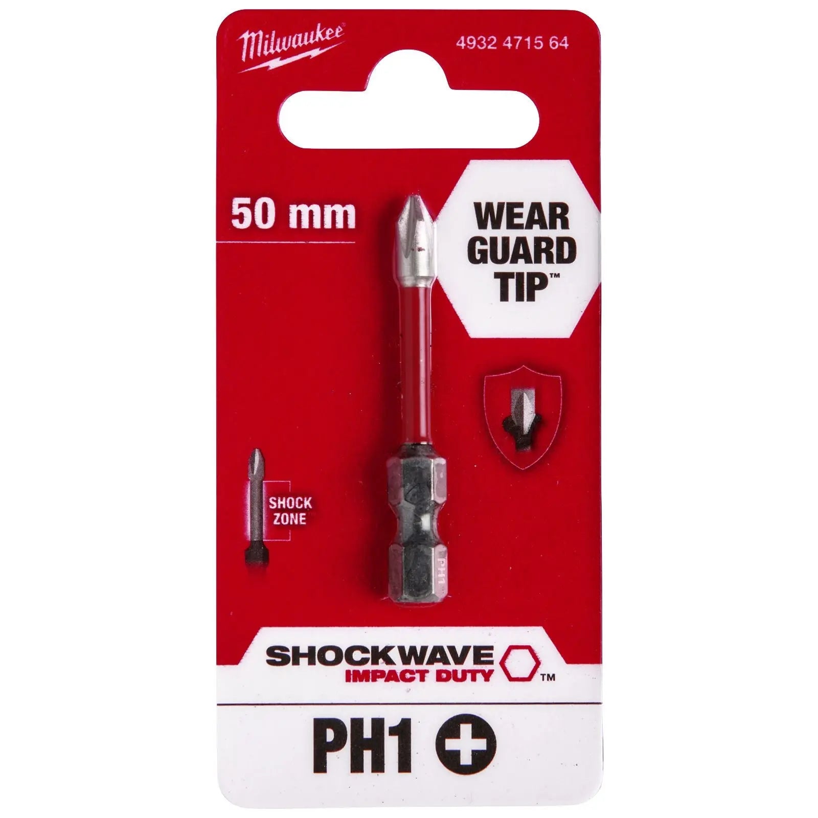 Milwaukee Screwdriver Bits Shockwave Impact Duty PH PZ TX HEX SL Blister Packed 