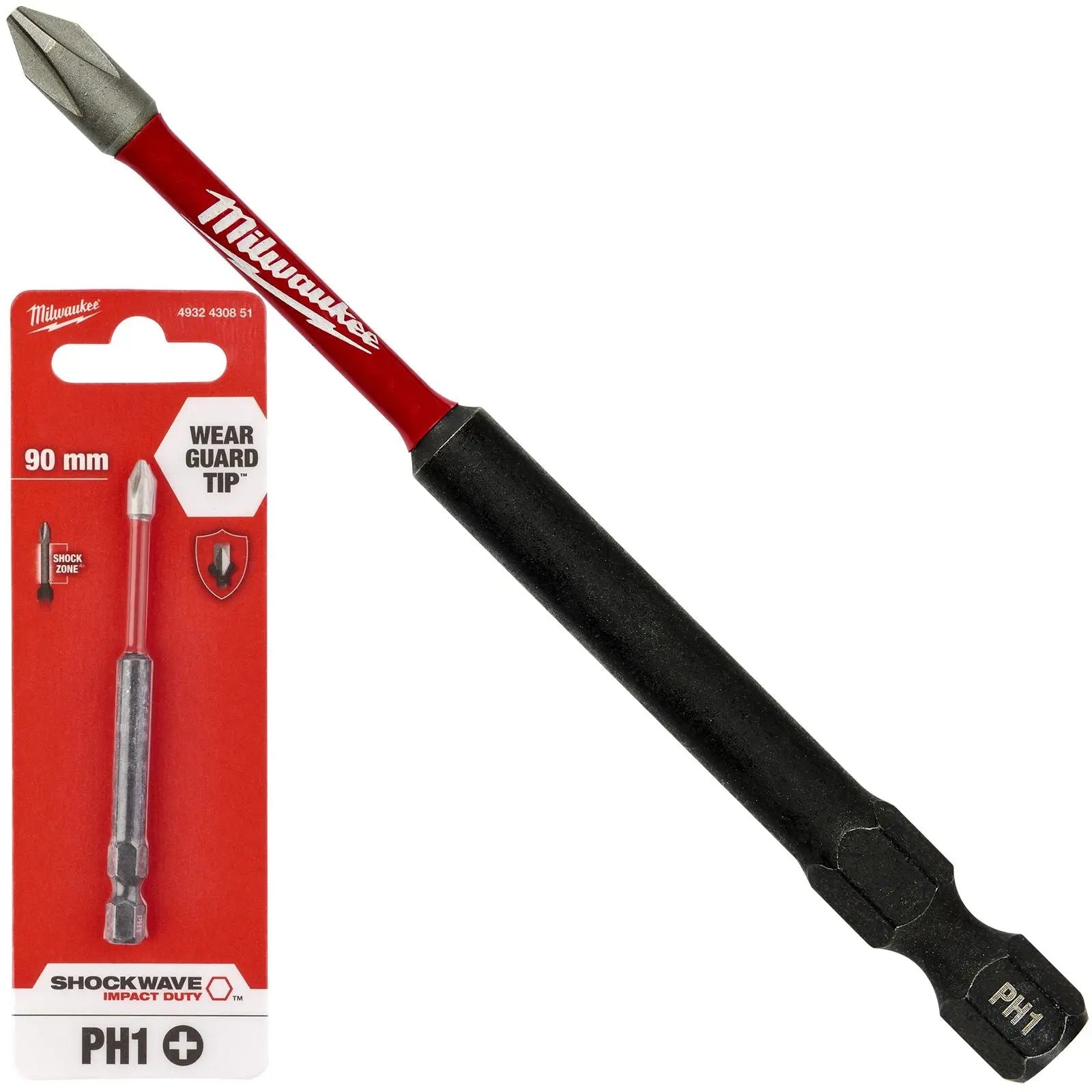 Milwaukee Screwdriver Bits Shockwave Impact Duty PH PZ TX HEX SL Blister Packed 