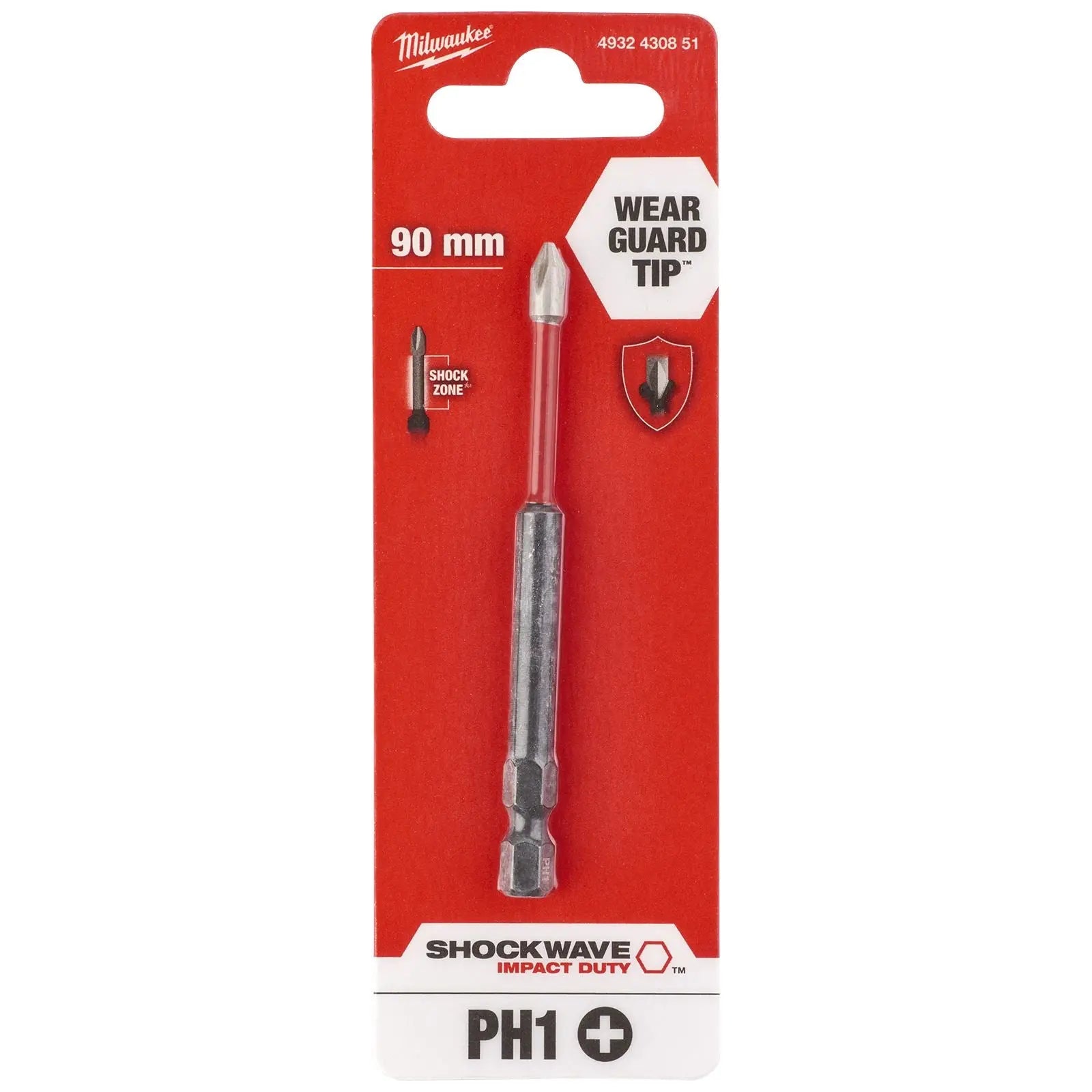 Milwaukee Screwdriver Bits Shockwave Impact Duty PH PZ TX HEX SL Blister Packed 