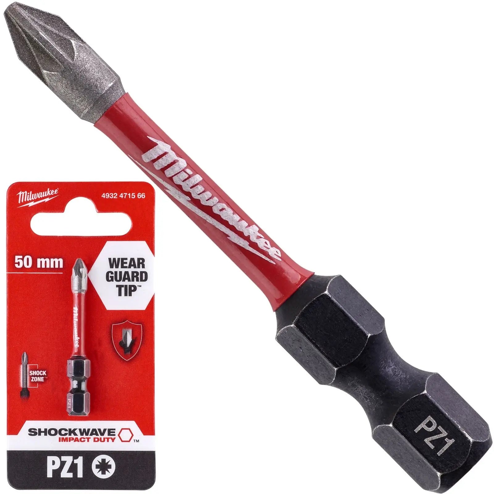 Milwaukee Screwdriver Bits Shockwave Impact Duty PH PZ TX HEX SL Blister Packed 