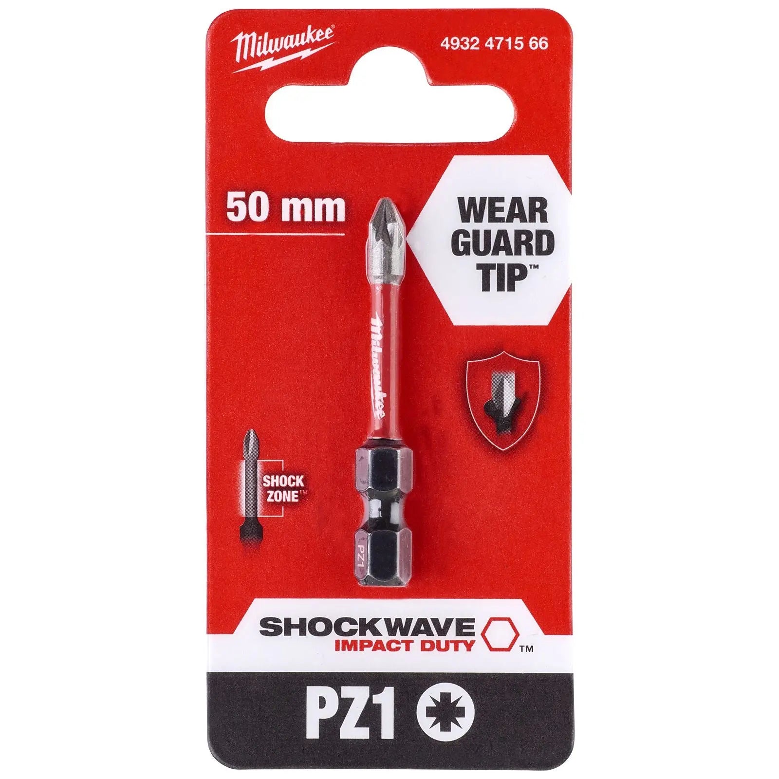 Milwaukee Screwdriver Bits Shockwave Impact Duty PH PZ TX HEX SL Blister Packed 
