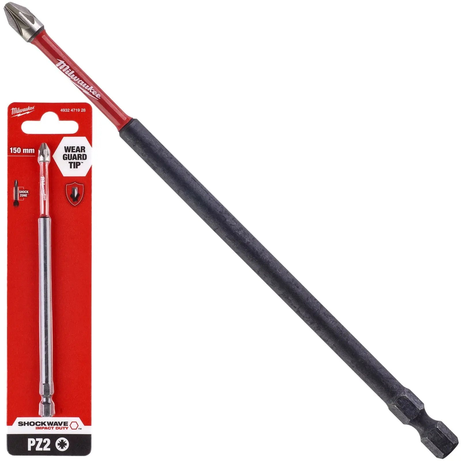 Milwaukee Screwdriver Bits Shockwave Impact Duty PH PZ TX HEX SL Blister Packed 