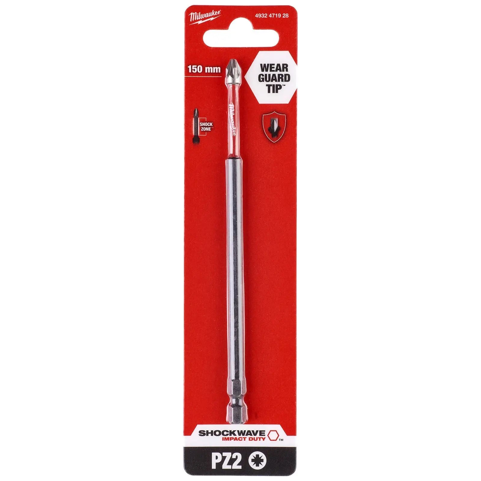 Milwaukee Screwdriver Bits Shockwave Impact Duty PH PZ TX HEX SL Blister Packed 
