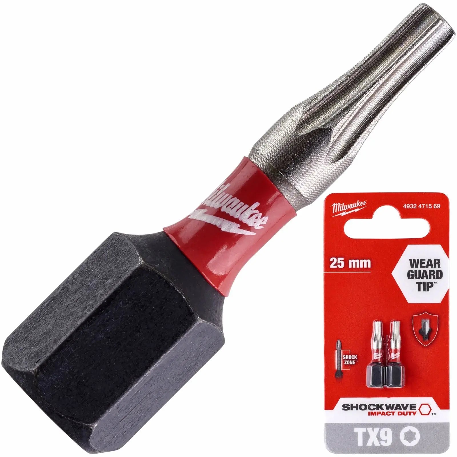 Milwaukee Screwdriver Bits Shockwave Impact Duty PH PZ TX HEX SL Blister Packed 