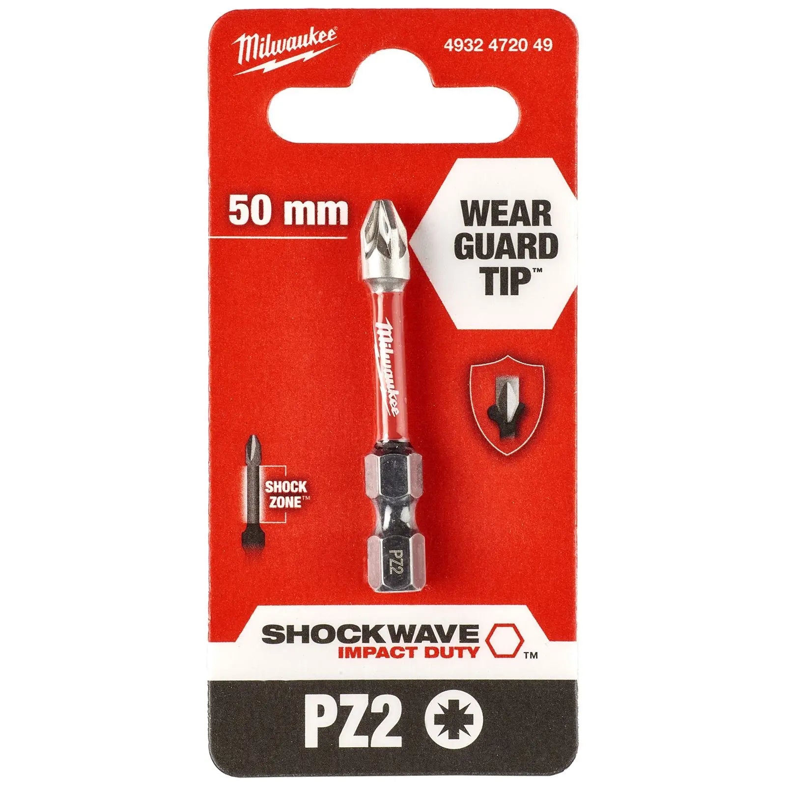 Milwaukee Screwdriver Bits Shockwave Impact Duty PH PZ TX HEX SL Blister Packed 