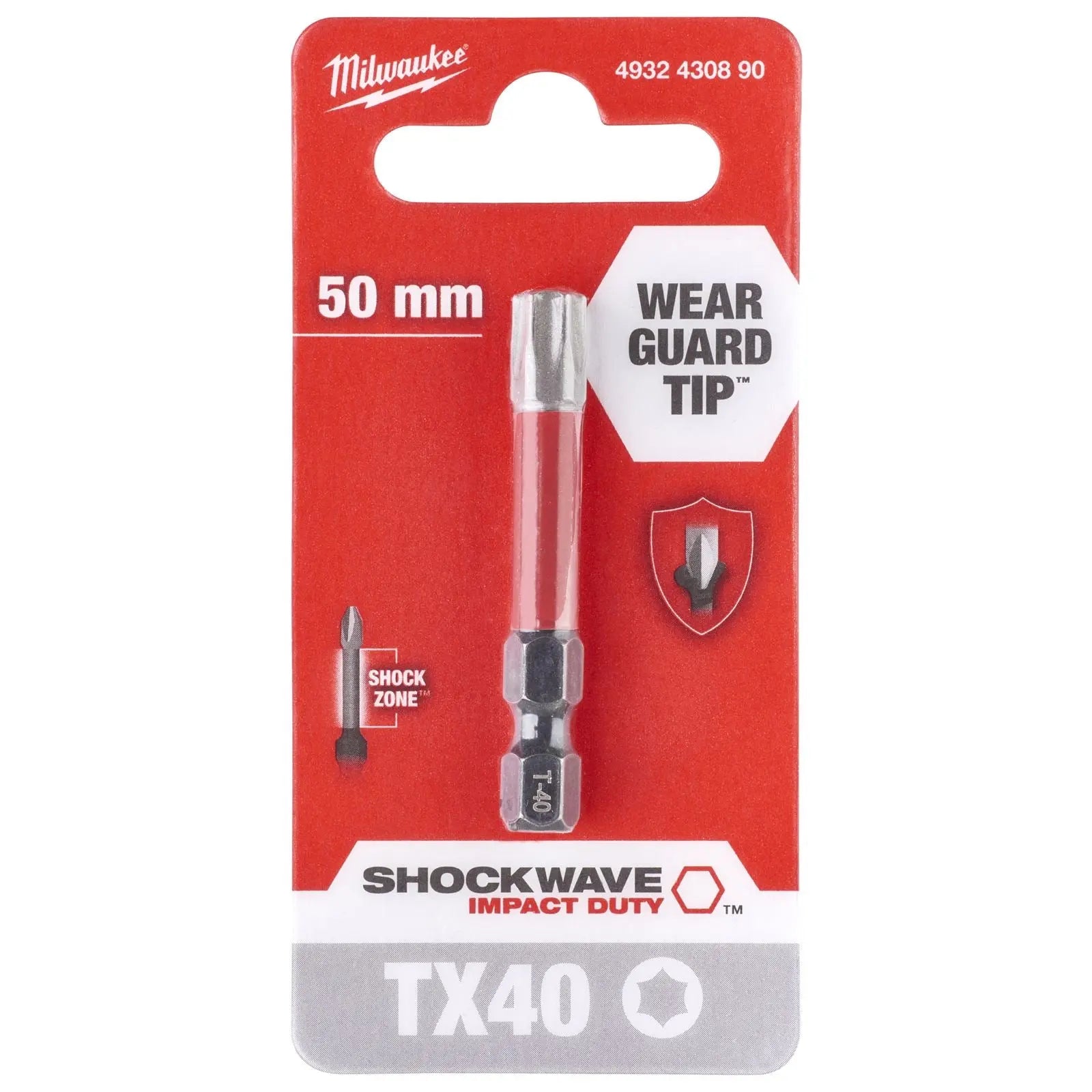 Milwaukee Screwdriver Bits Shockwave Impact Duty PH PZ TX HEX SL Blister Packed 