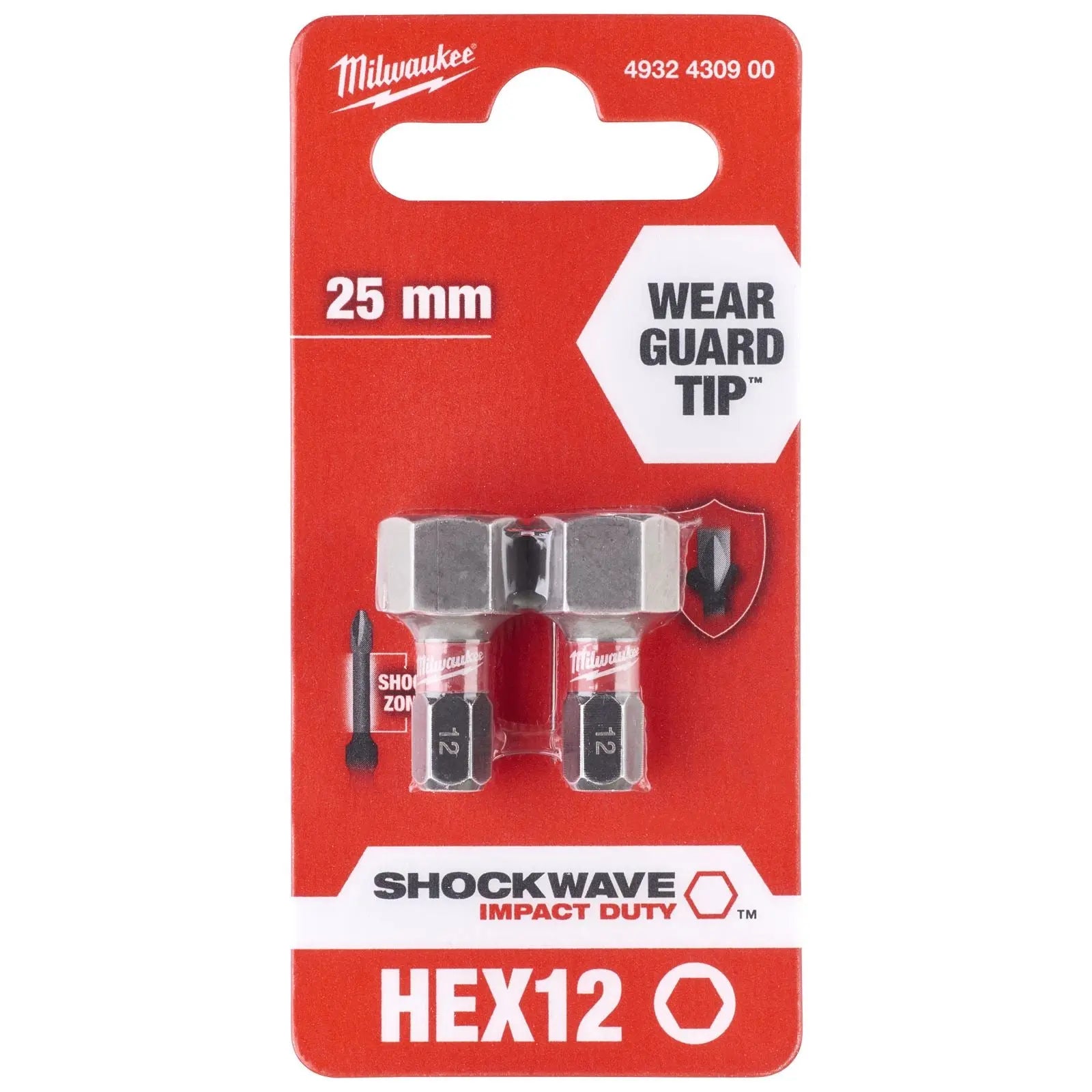 Milwaukee Screwdriver Bits Shockwave Impact Duty PH PZ TX HEX SL Blister Packed 