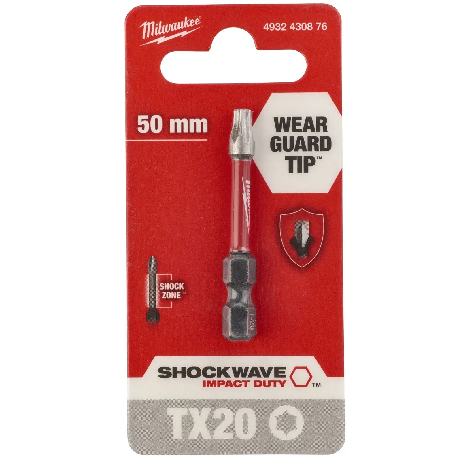 Milwaukee Screwdriver Bits Shockwave Impact Duty PH PZ TX HEX SL Blister Packed 