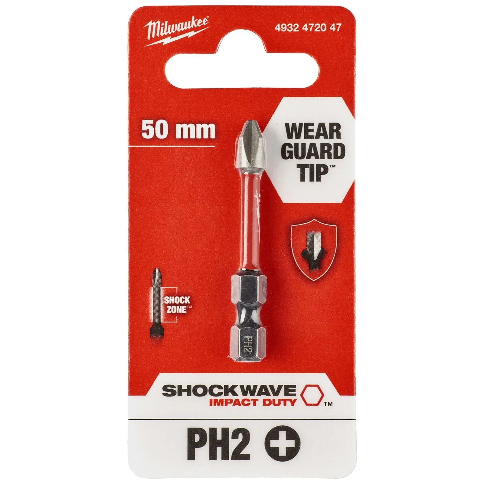 Milwaukee Screwdriver Bits Shockwave Impact Duty PH PZ TX HEX SL Blister Packed 