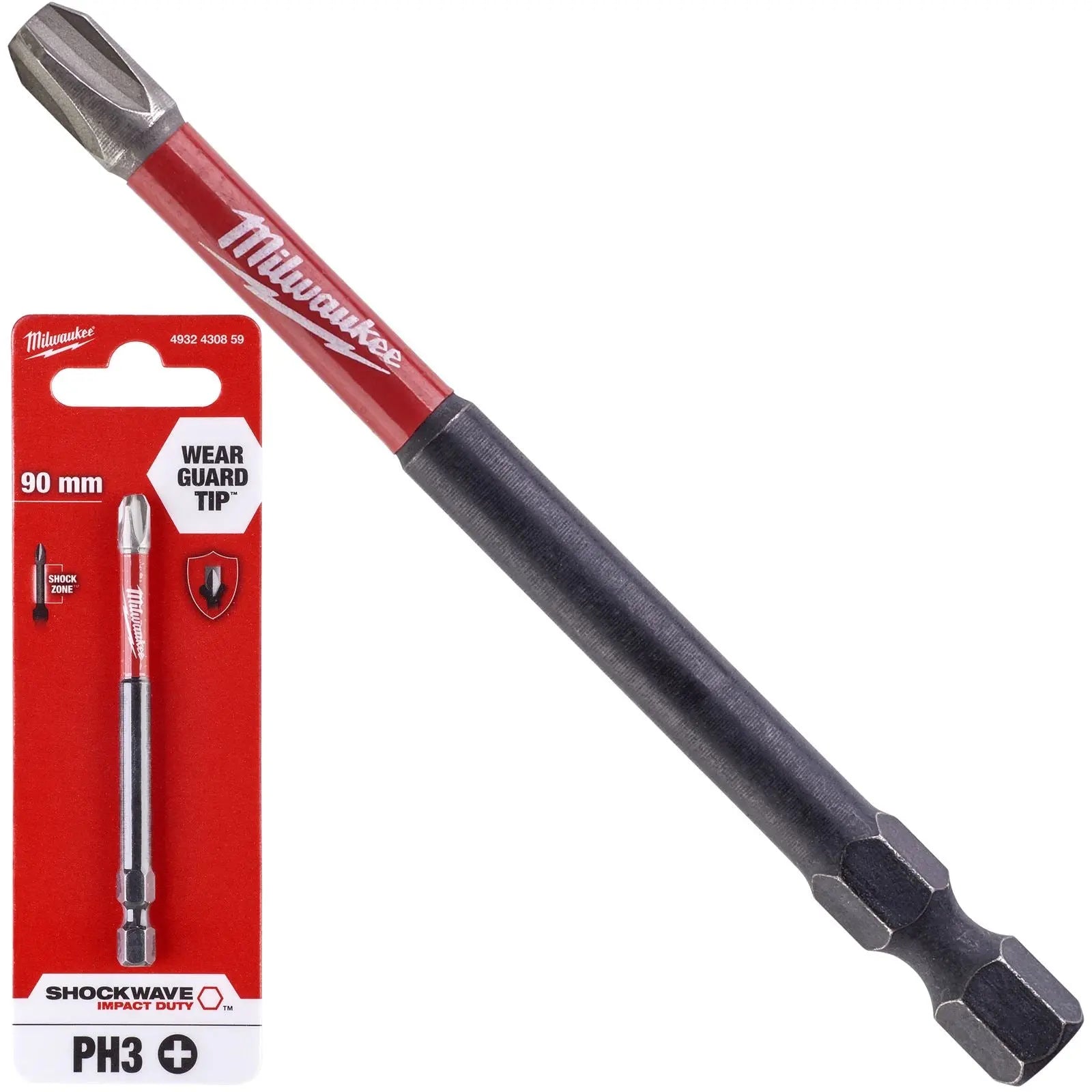 Milwaukee Screwdriver Bits Shockwave Impact Duty PH PZ TX HEX SL Blister Packed 