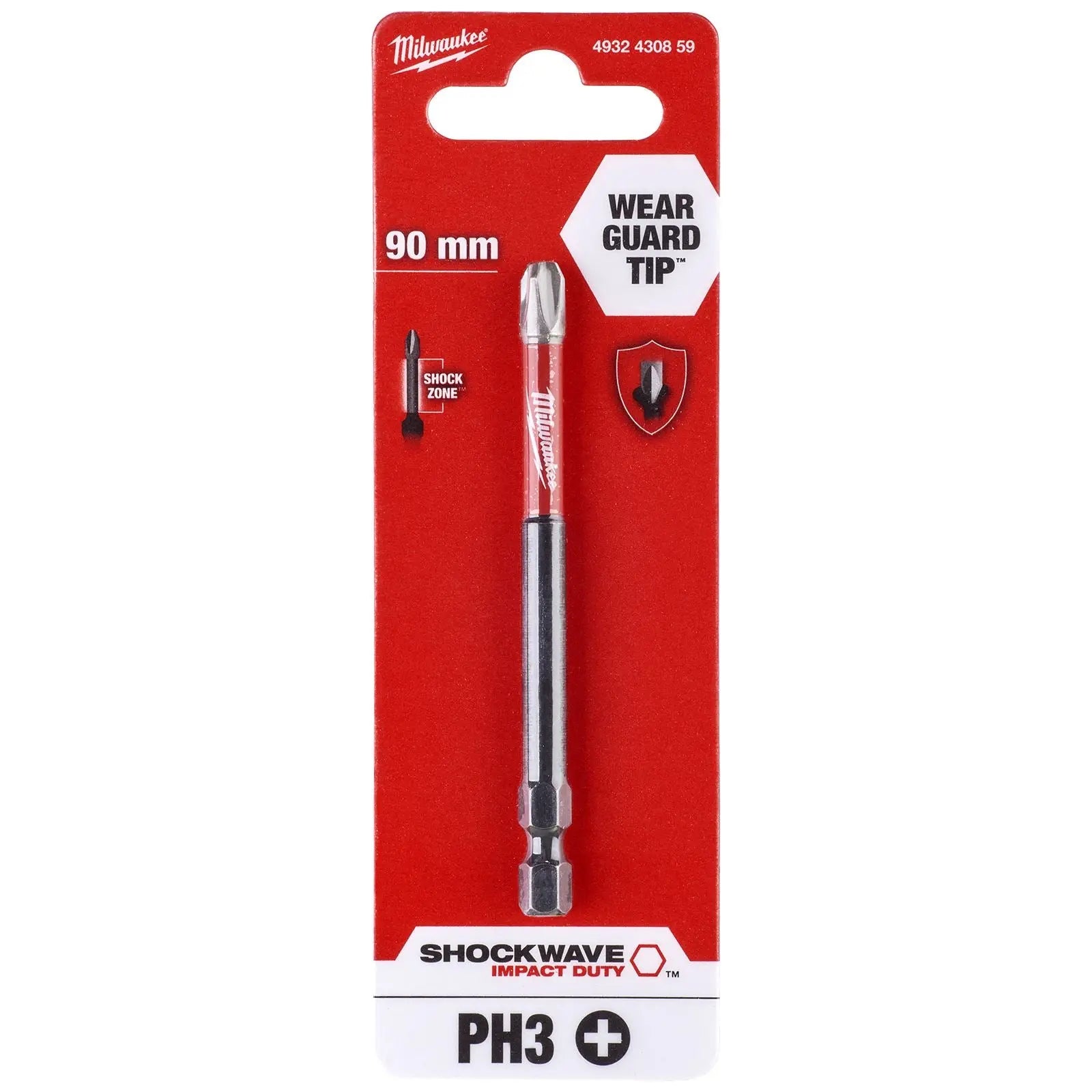 Milwaukee Screwdriver Bits Shockwave Impact Duty PH PZ TX HEX SL Blister Packed 