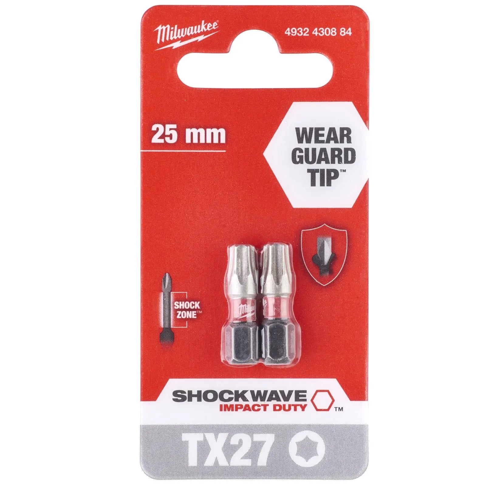 Milwaukee Screwdriver Bits Shockwave Impact Duty PH PZ TX HEX SL Blister Packed 