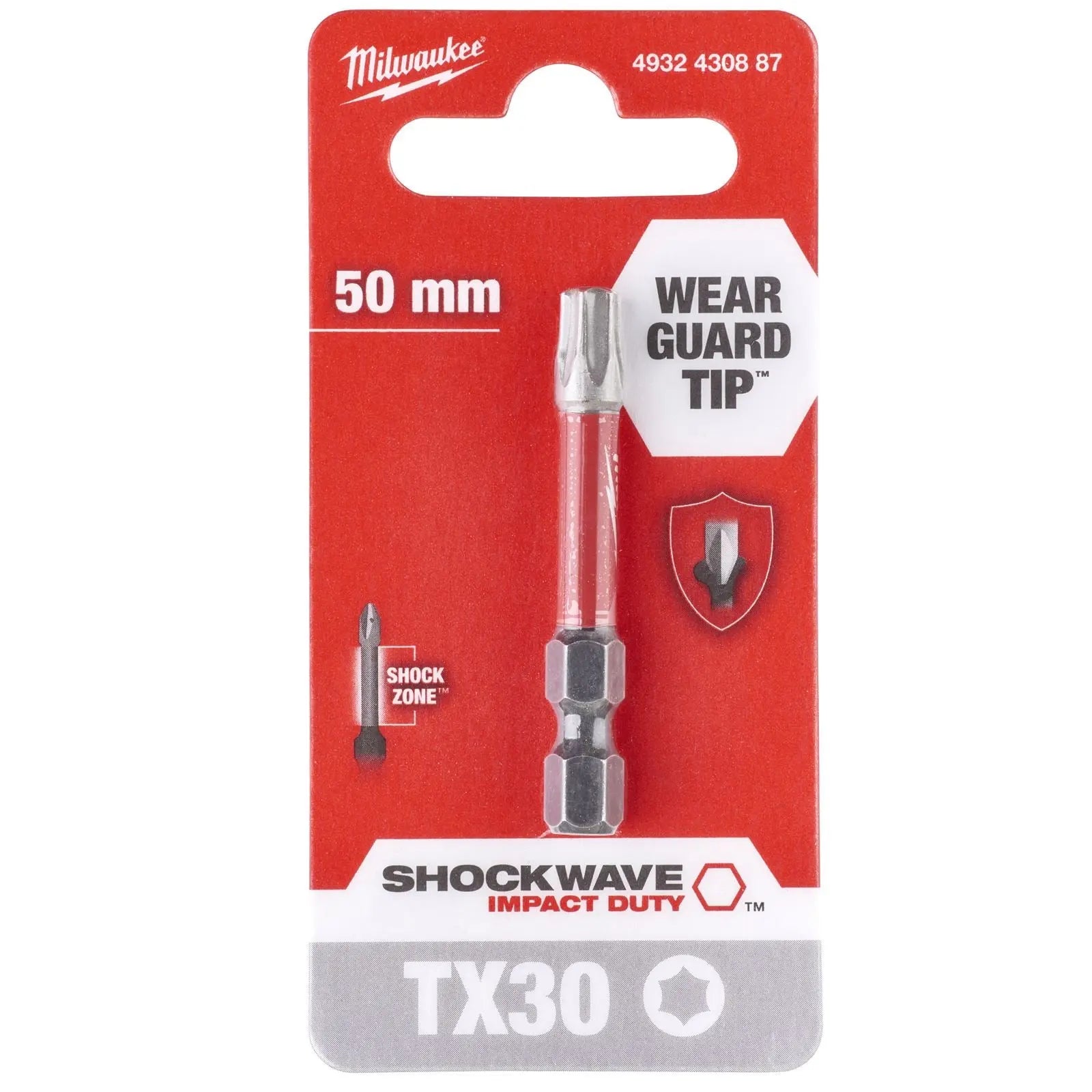 Milwaukee Screwdriver Bits Shockwave Impact Duty PH PZ TX HEX SL Blister Packed 