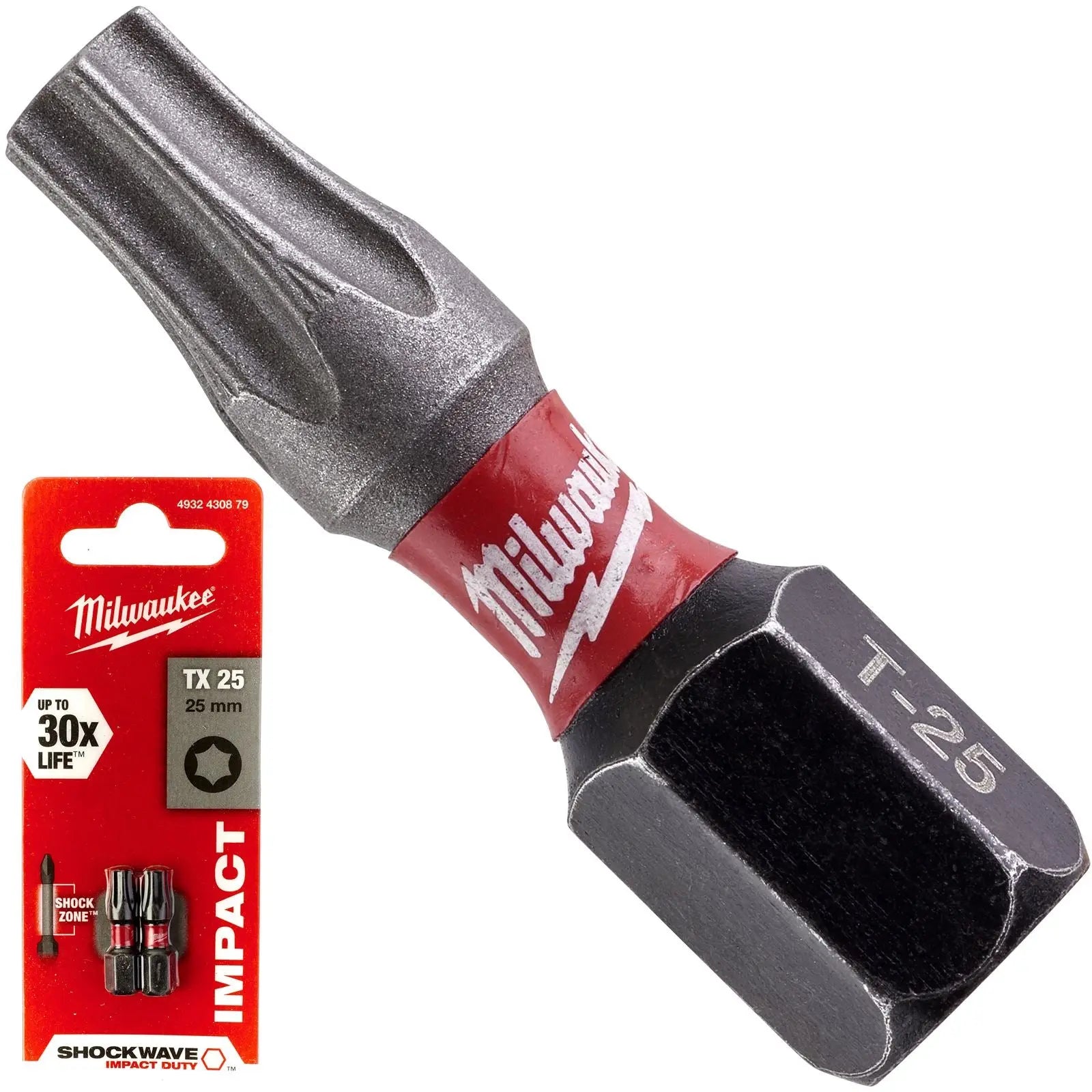 Milwaukee Screwdriver Bits Shockwave Impact Duty PH PZ TX HEX SL Blister Packed 