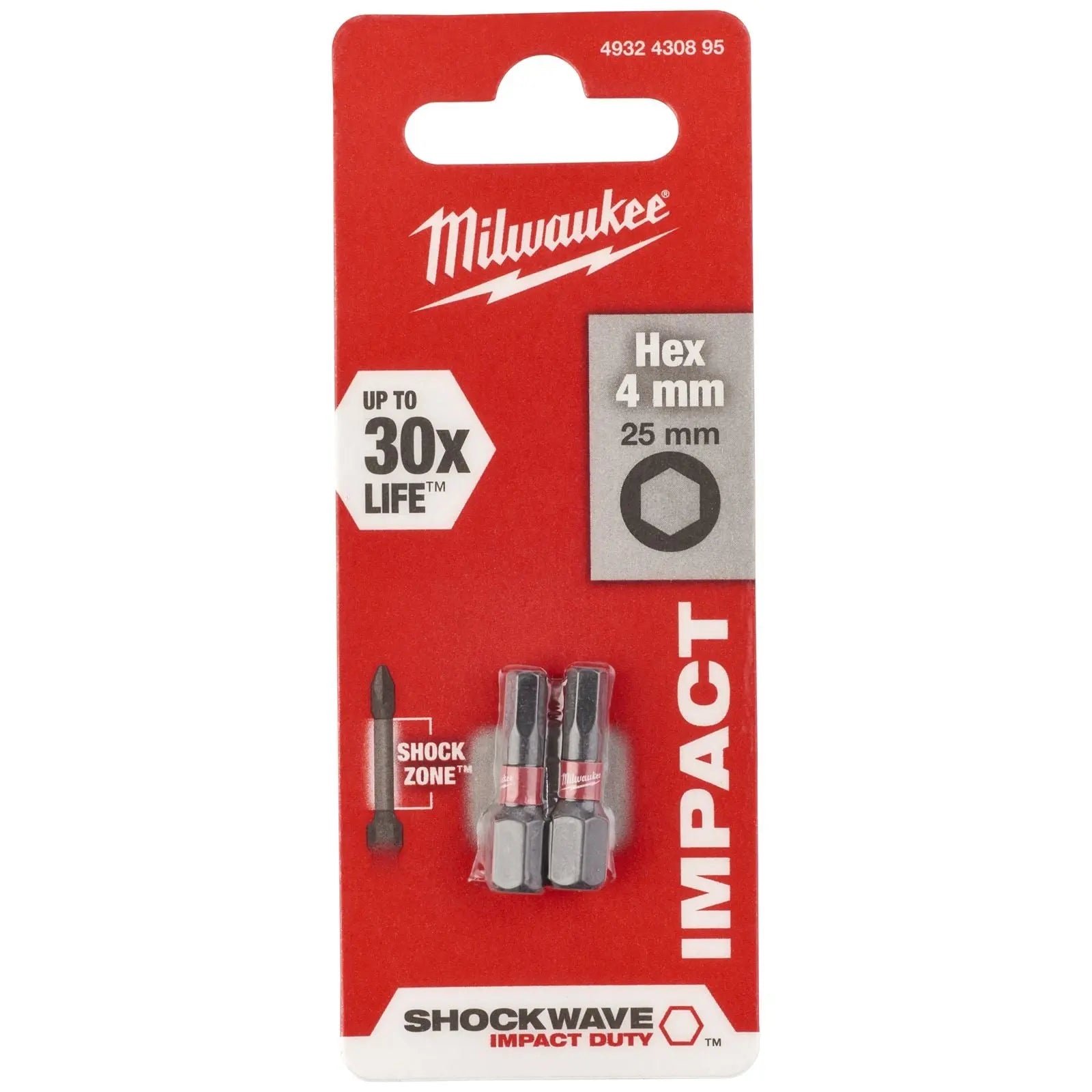 Milwaukee Screwdriver Bits Shockwave Impact Duty PH PZ TX HEX SL Blister Packed 