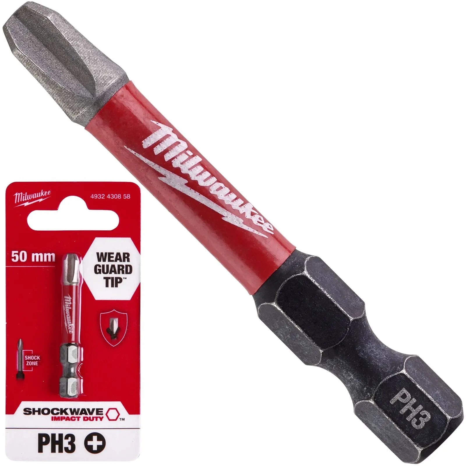 Milwaukee Screwdriver Bits Shockwave Impact Duty PH PZ TX HEX SL Blister Packed 