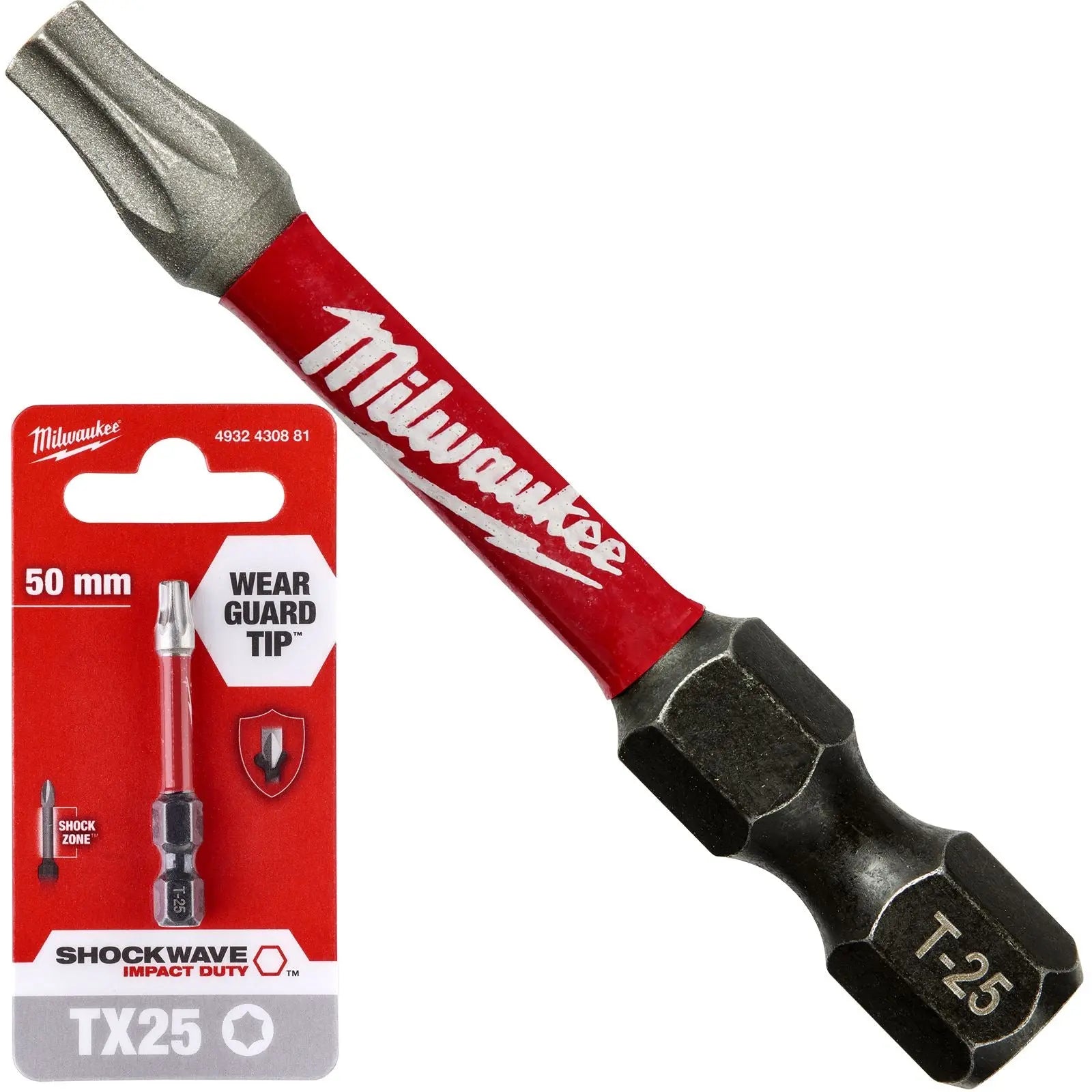 Milwaukee Screwdriver Bits Shockwave Impact Duty PH PZ TX HEX SL Blister Packed 