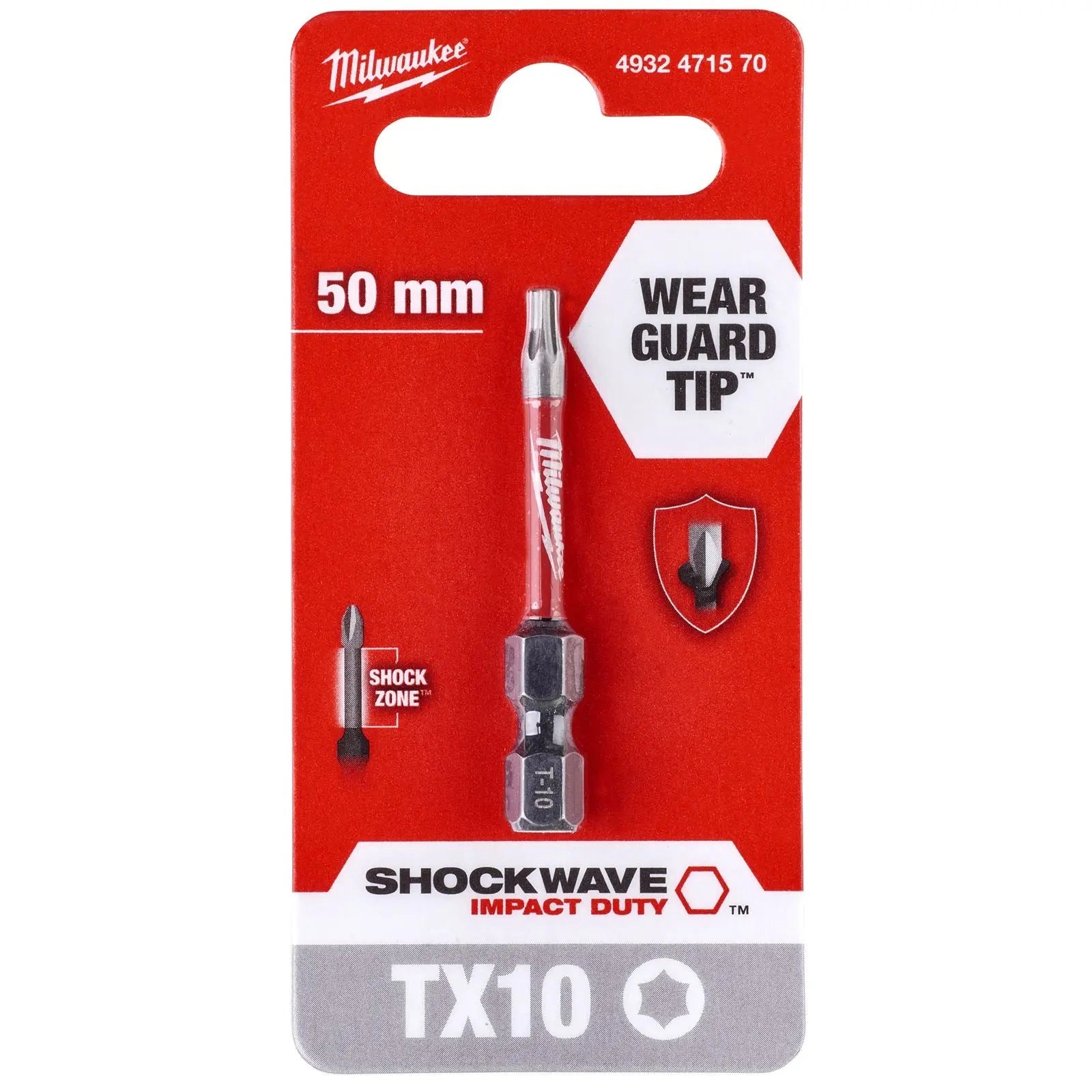Milwaukee Screwdriver Bits Shockwave Impact Duty PH PZ TX HEX SL Blister Packed 