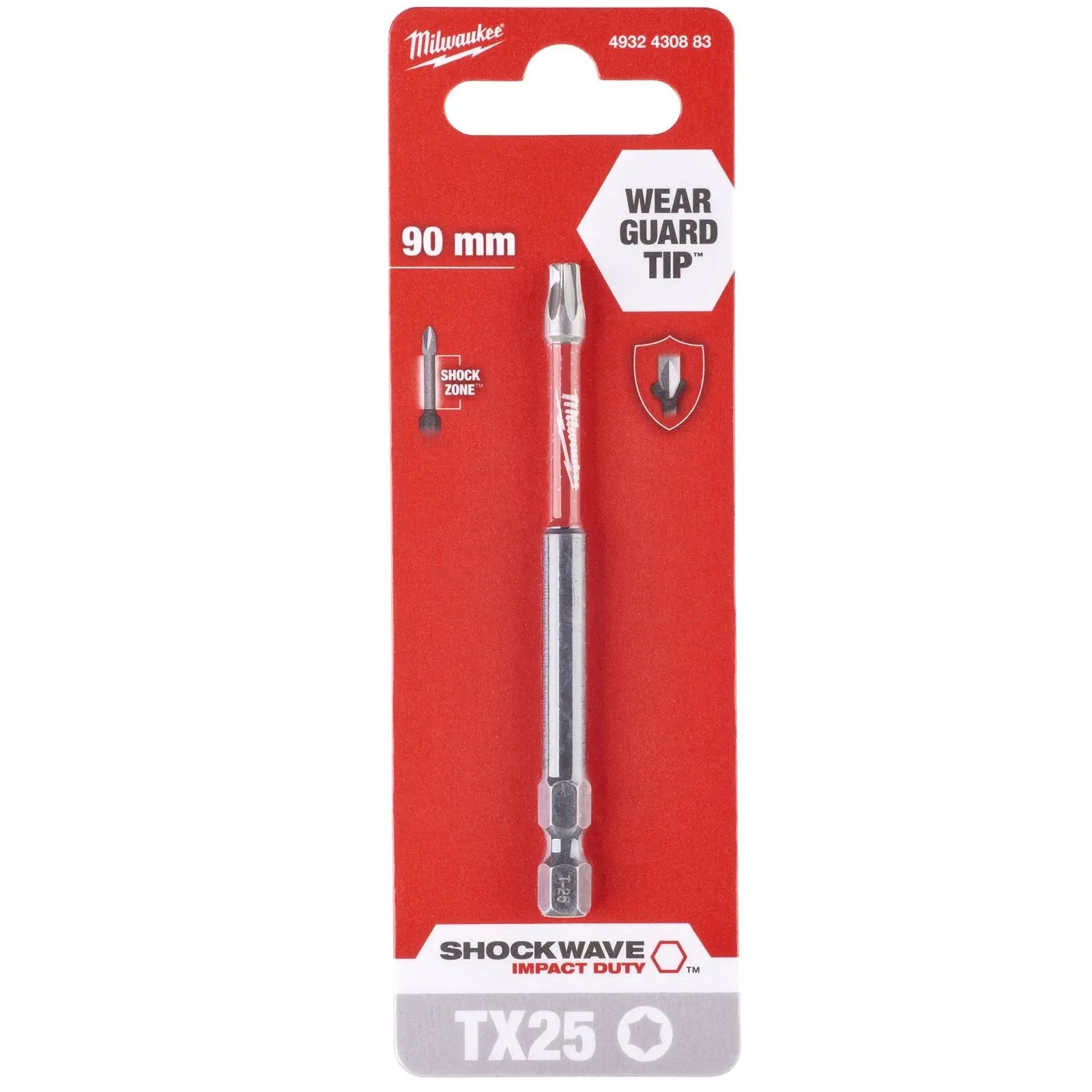 Milwaukee Screwdriver Bits Shockwave Impact Duty PH PZ TX HEX SL Blister Packed 