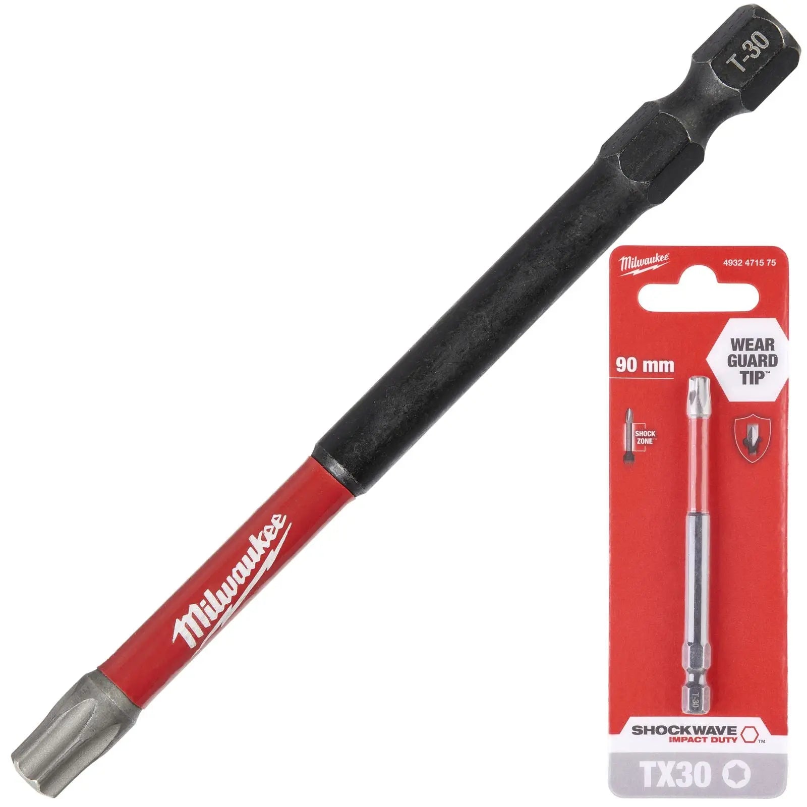Milwaukee Screwdriver Bits Shockwave Impact Duty PH PZ TX HEX SL Blister Packed 