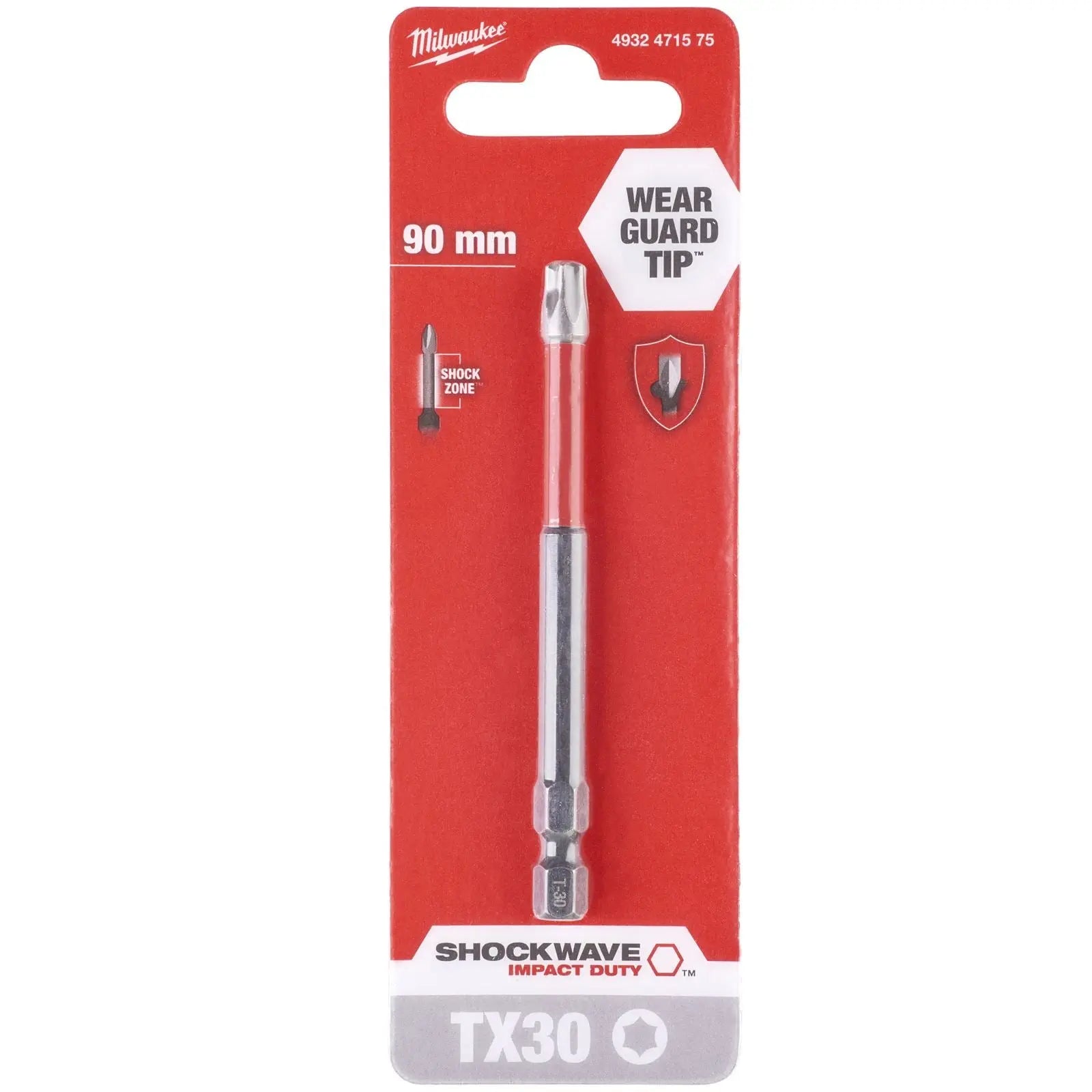 Milwaukee Screwdriver Bits Shockwave Impact Duty PH PZ TX HEX SL Blister Packed 