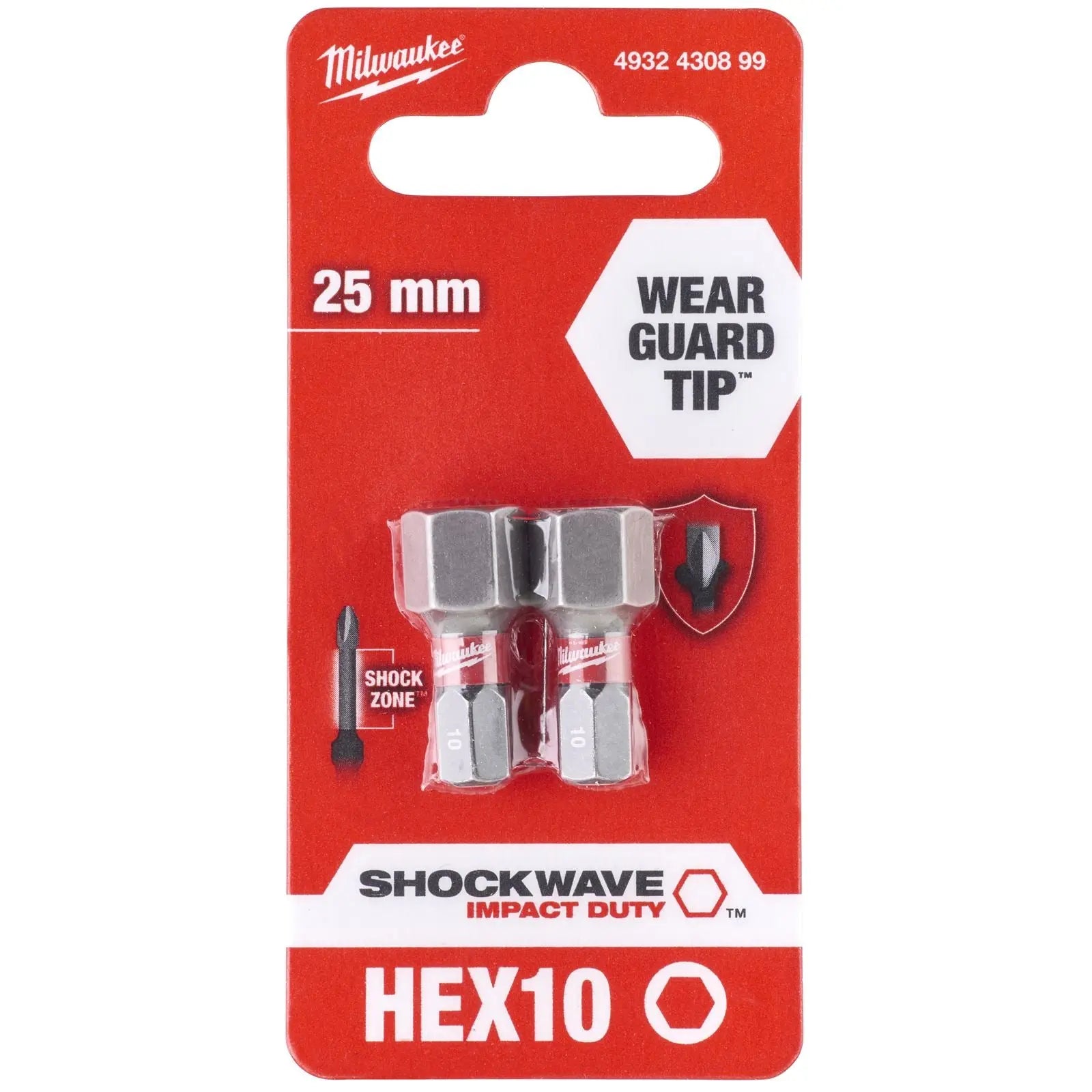 Milwaukee Screwdriver Bits Shockwave Impact Duty PH PZ TX HEX SL Blister Packed 