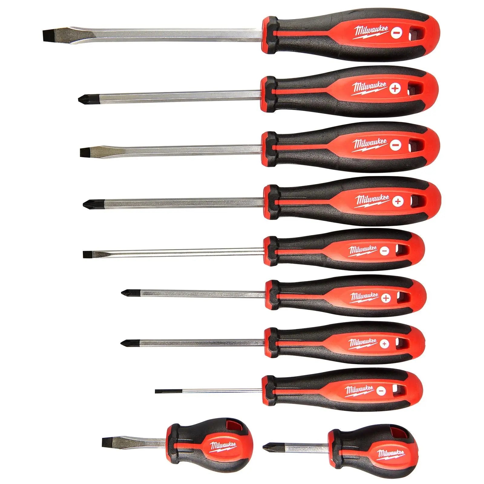 Milwaukee Screwdriver Set Tri-lobe Set 3 Pozi Phillips Slotted 10 Piece 