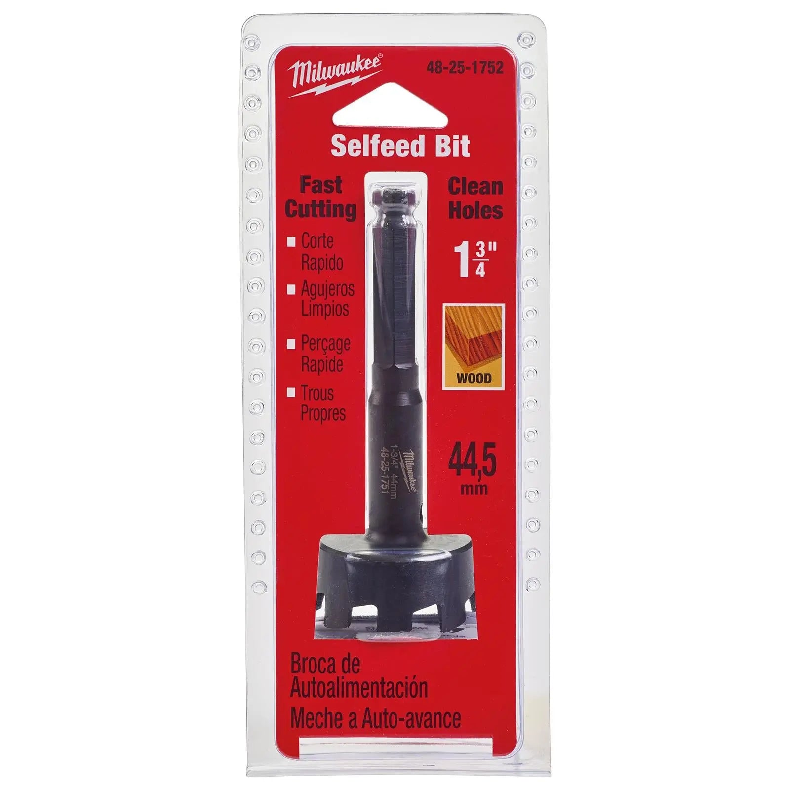 Milwaukee Self Feed Forstner Wood Drill Bits 25.4-117mm 