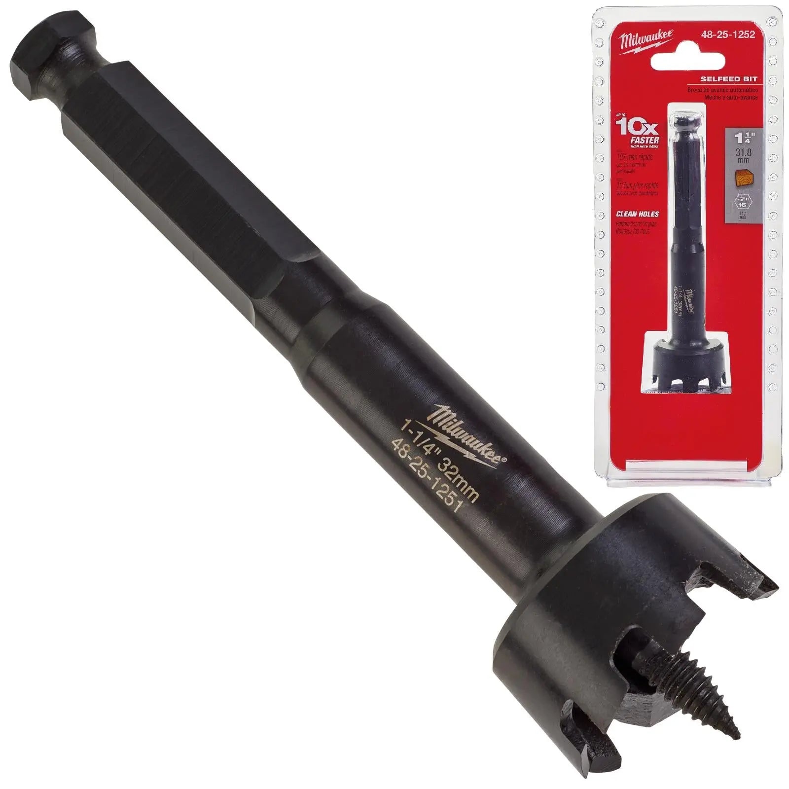 Milwaukee Self Feed Forstner Wood Drill Bits 25.4-117mm 