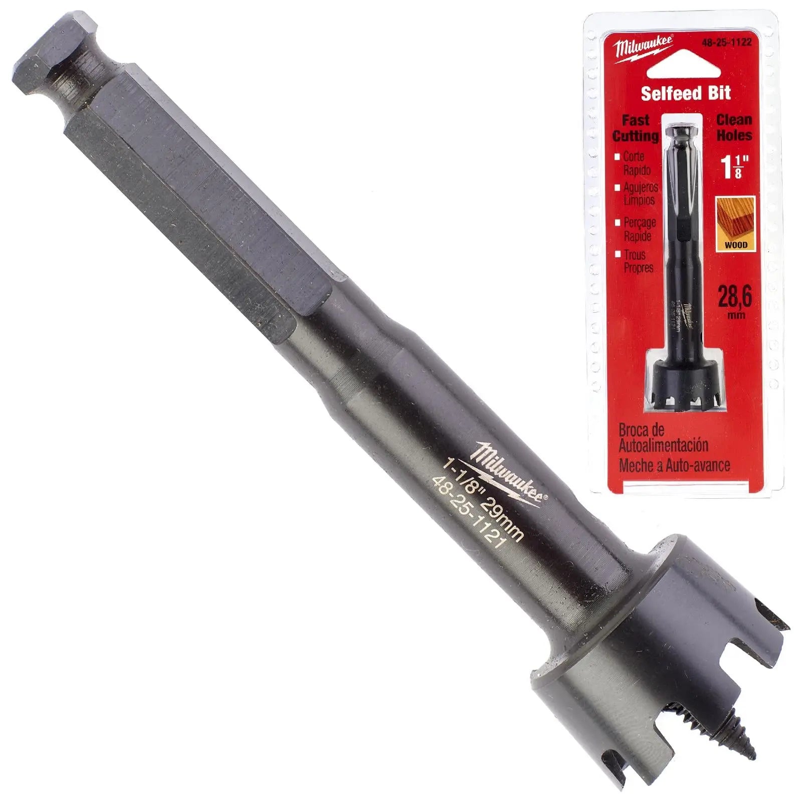 Milwaukee Self Feed Forstner Wood Drill Bits 25.4-117mm 
