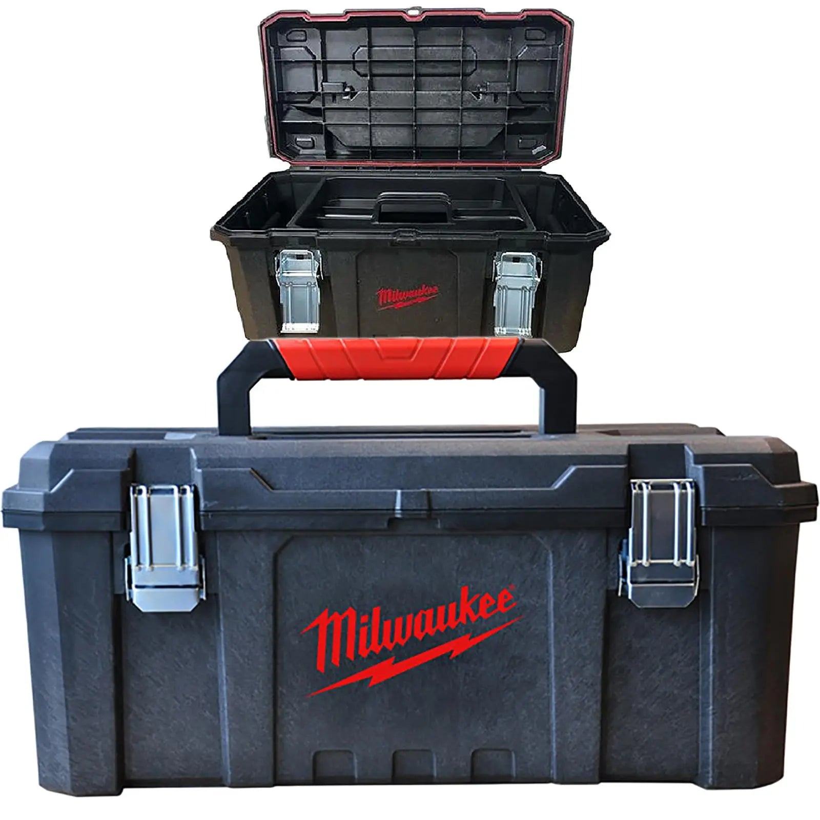 Milwaukee Site Toolbox Heavy Duty 21in Metal Latches and Internal Tote Tray 
