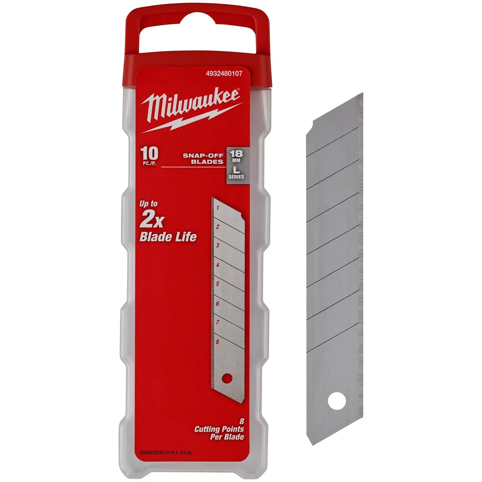 Milwaukee Snap Off Knife 18mm Replacement Blades 10 Pack 