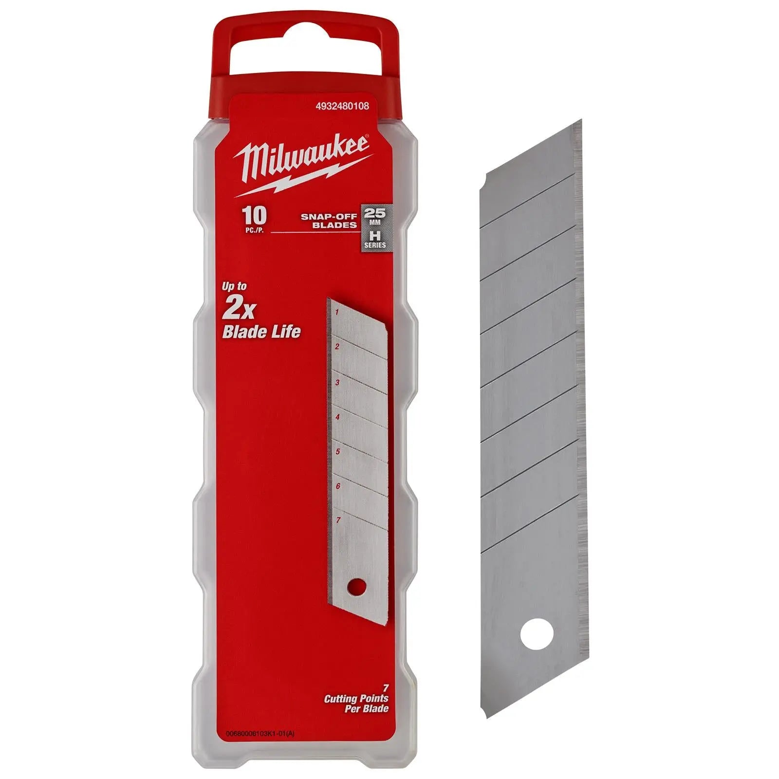 Milwaukee Snap Off Knife 25mm Replacement Blades 10 Pack 