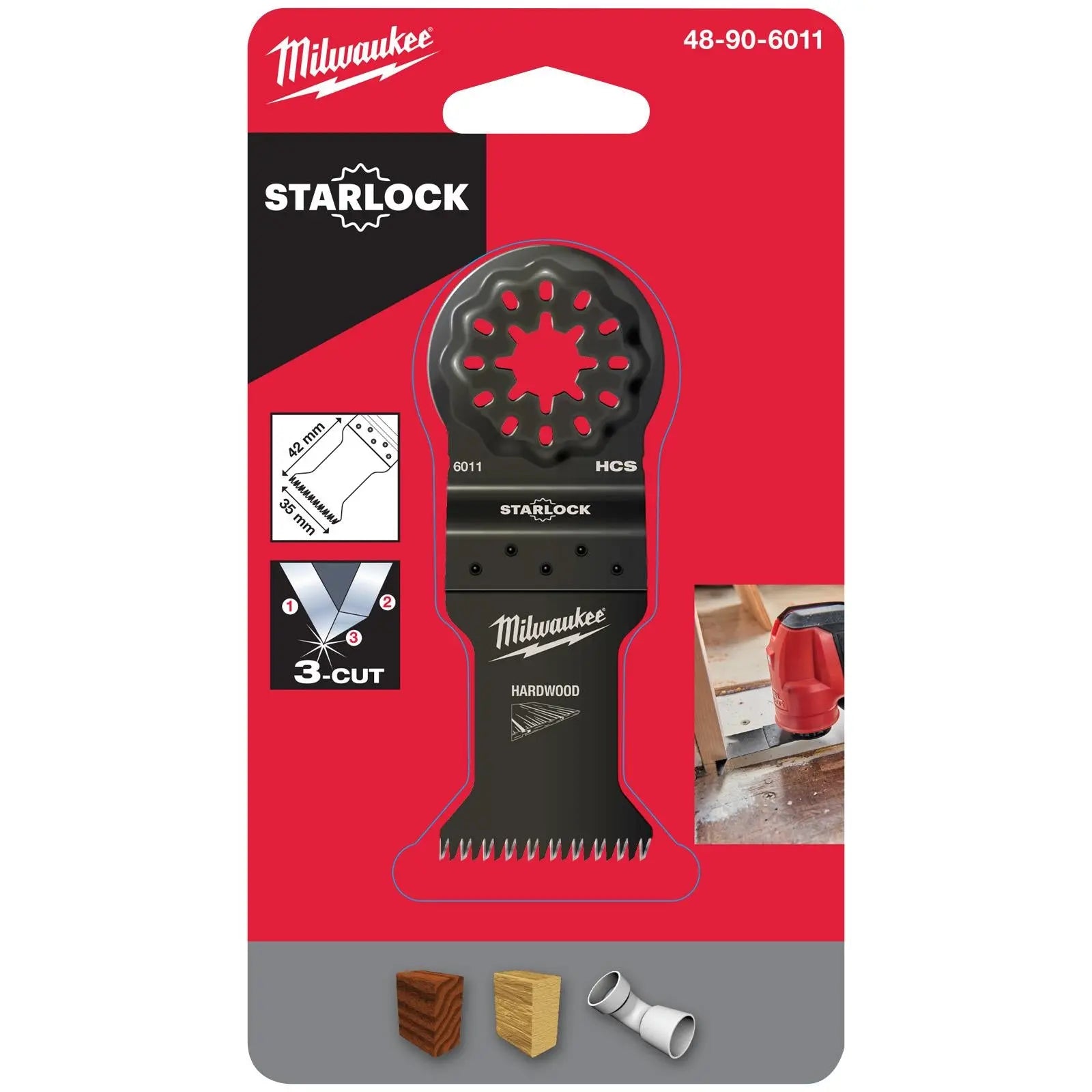 Milwaukee Starlock Wood Cutting Multi Tool Blade 35mm Plunge Fast Cut HCS  White Rose Tools