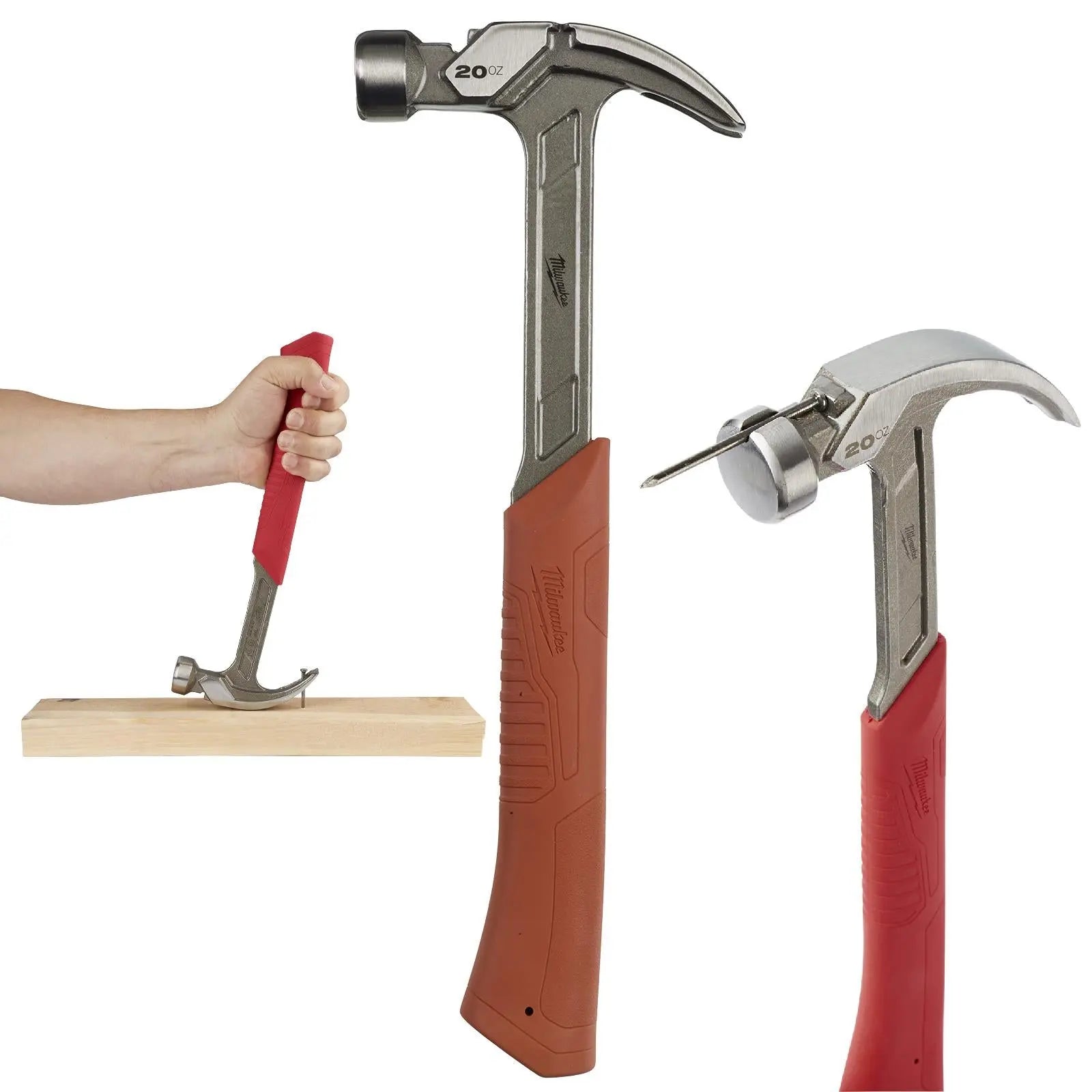 Milwaukee Steel Curved Claw Hammer 20oz Magnetic Nail Starter 