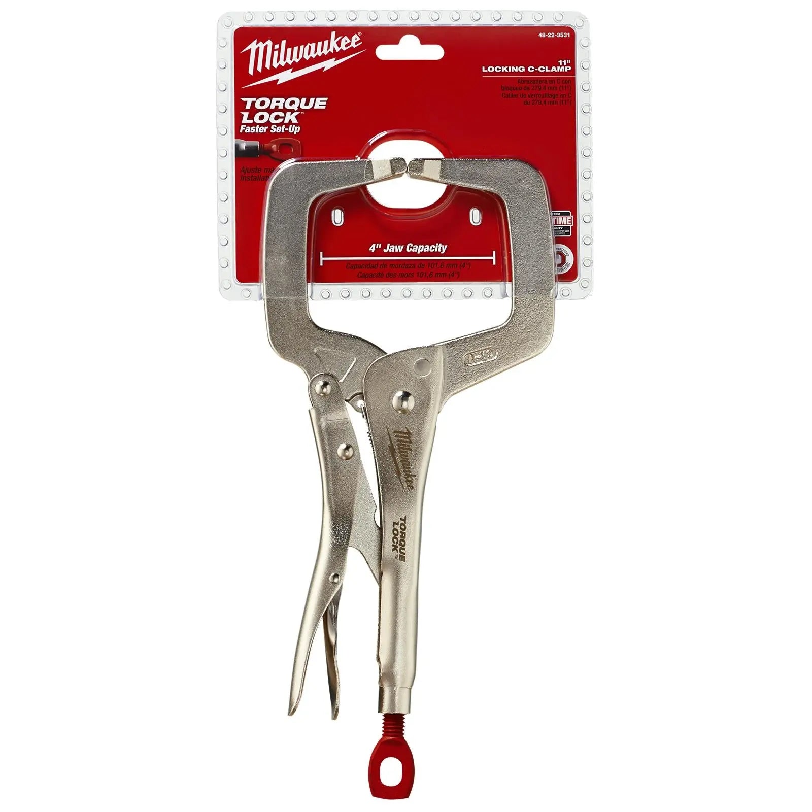 Milwaukee TORQUE LOCK Locking C Clamp Pliers 275mm 11in with Regular Jaws 