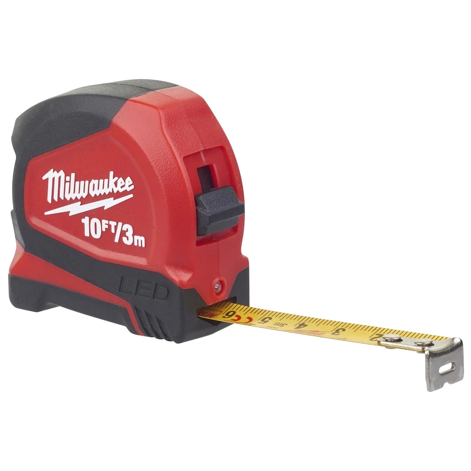 Milwaukee Tape Measure 3m 10ft Metric Imperial with LED Light 12mm Blade Width 