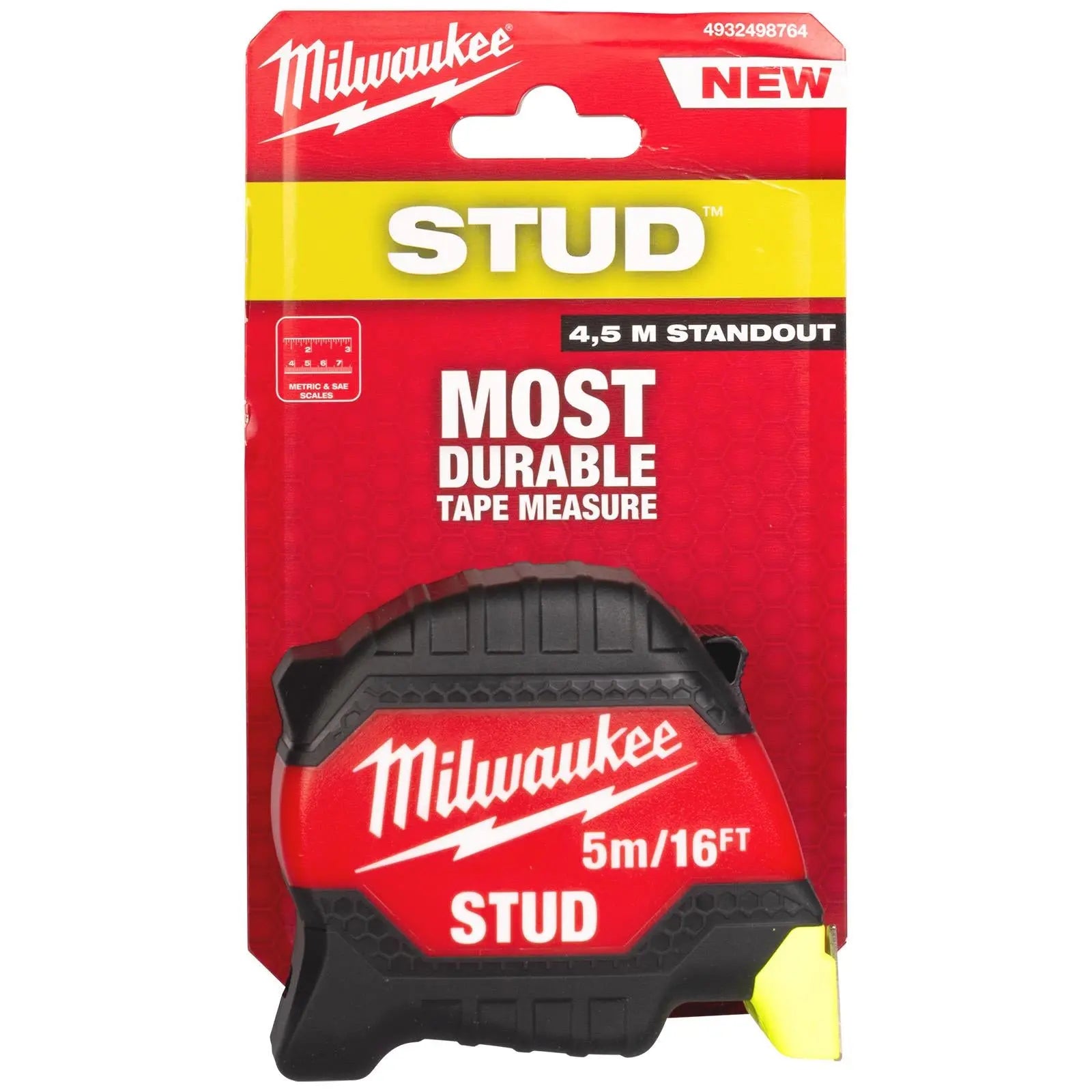 Milwaukee Tape Measure STUD (Gen 3) 5m 16ft Metric Imperial  White Rose Tools