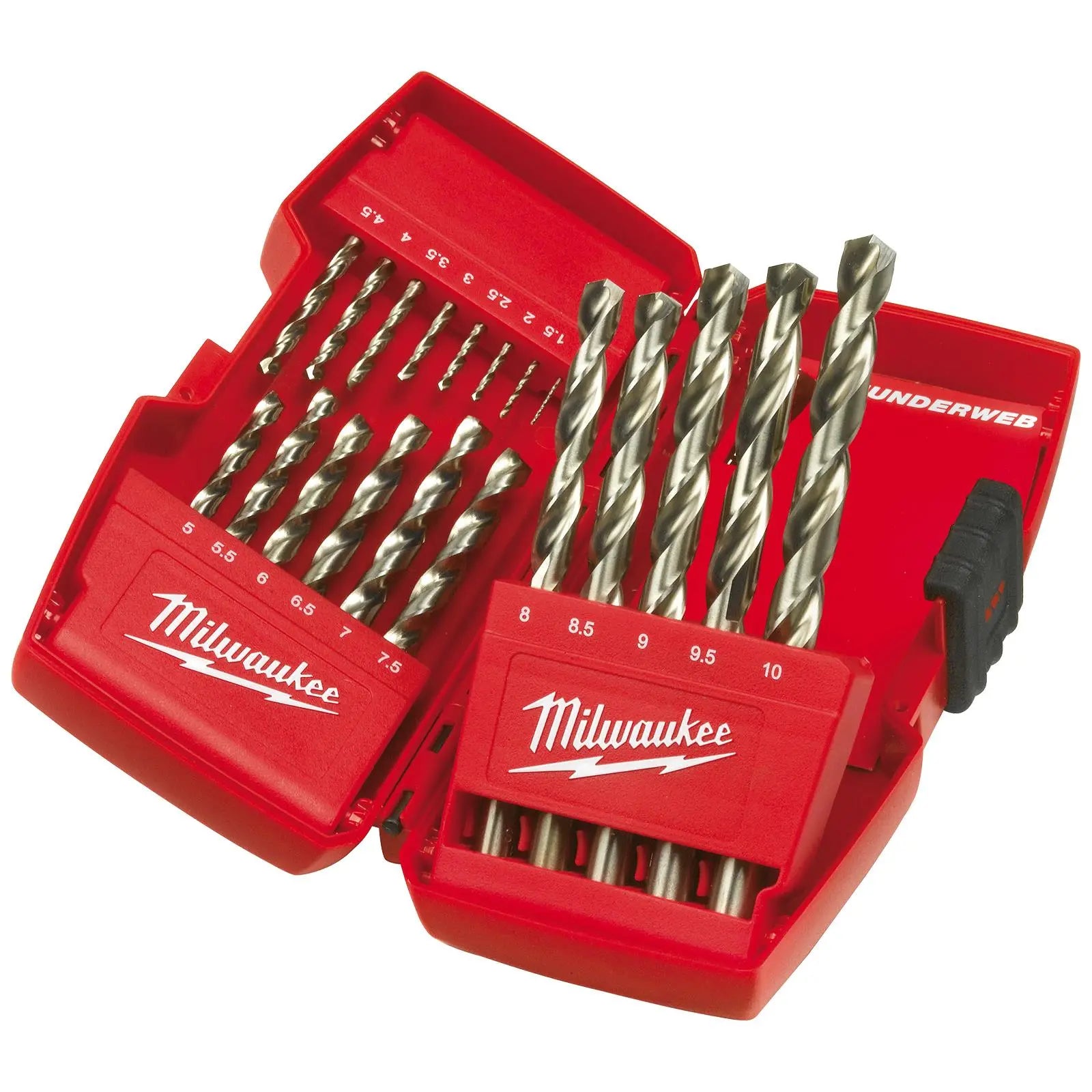 Milwaukee Thunderweb Metal HSS Drill Bit Set 19 Piece 1-10mm in Case 