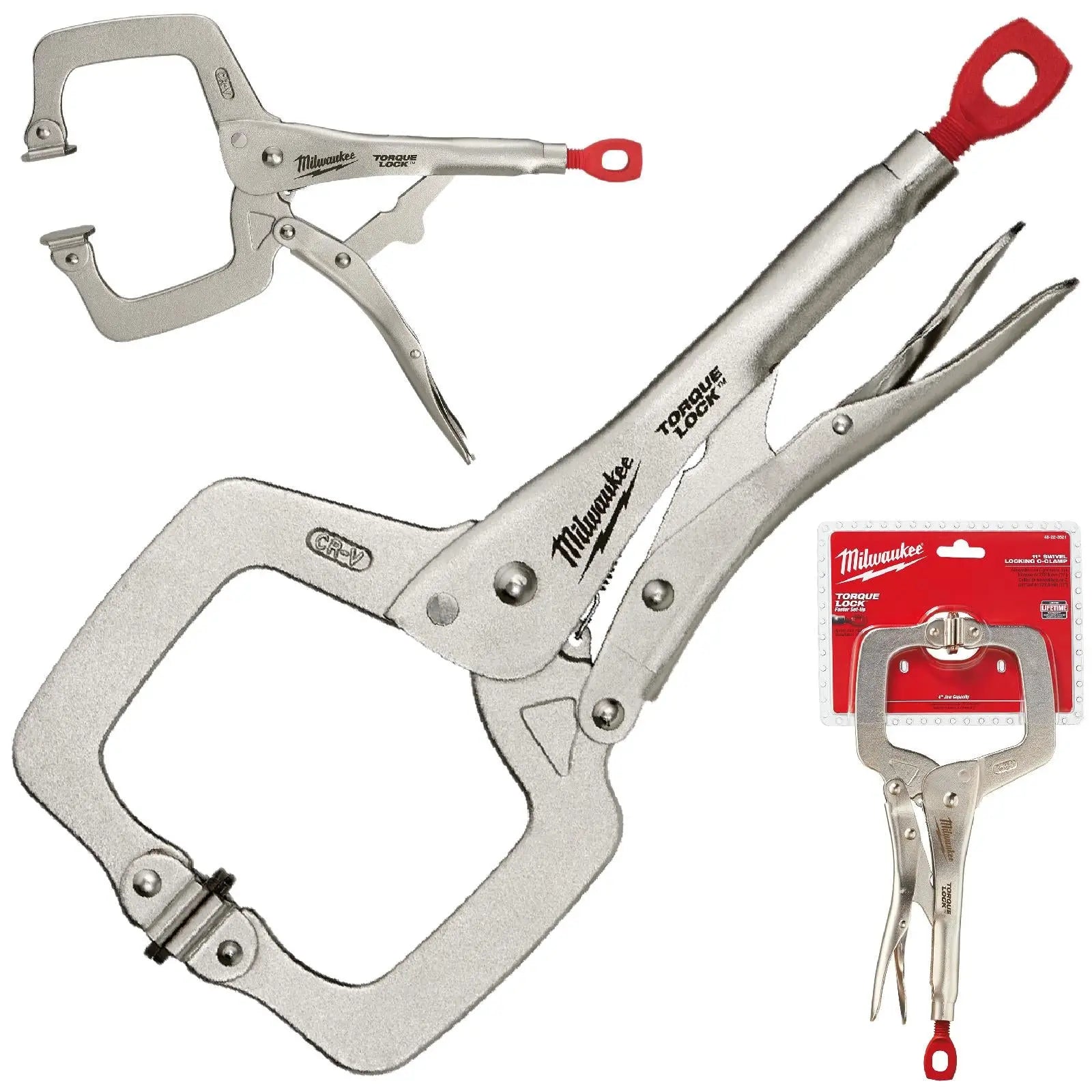 Milwaukee Torque Lock Locking Pliers C Clamp with Swivel Jaws 279mm 11in 