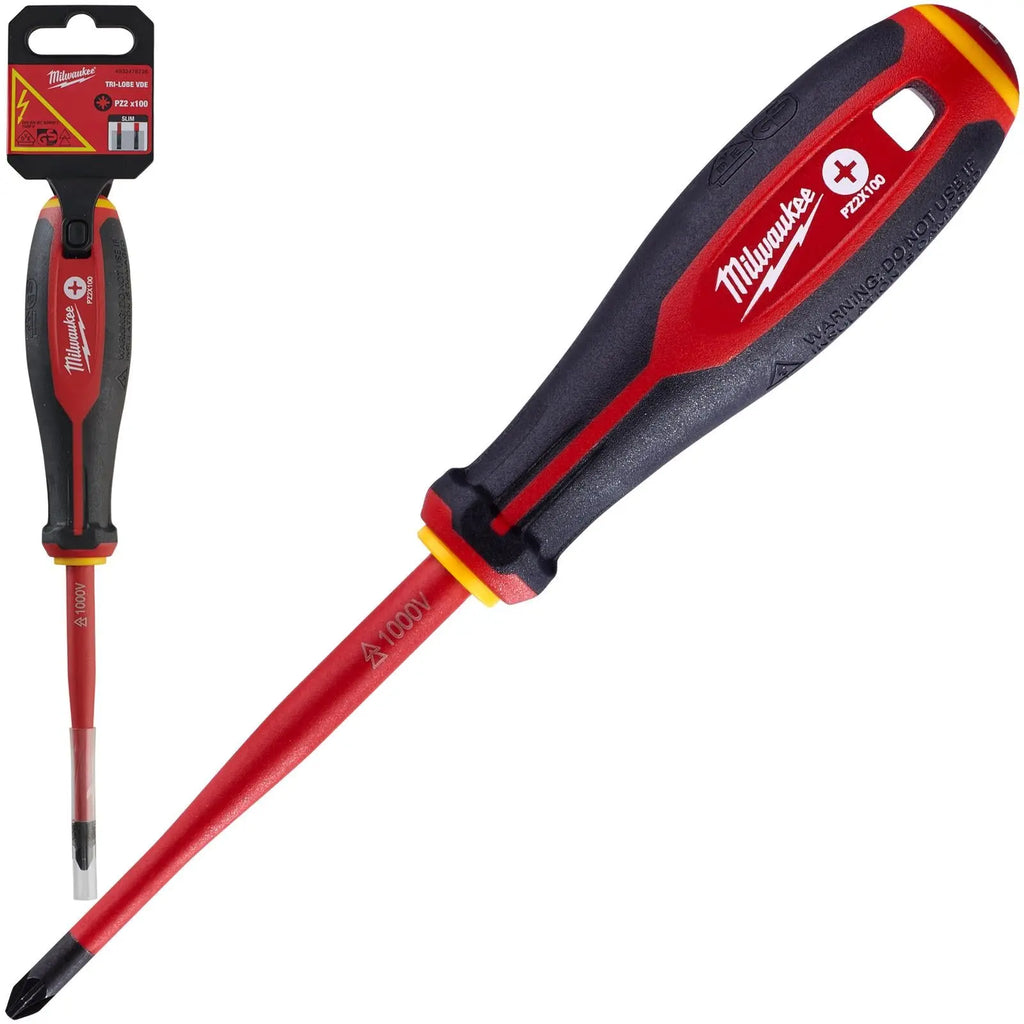 Milwaukee Tri-Lobe VDE Screwdrivers Slim Shank Anti Roll 
