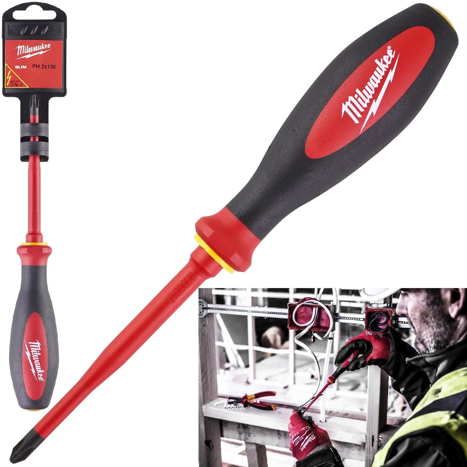 Milwaukee VDE Slim Screwdriver Phillips PH2 x 100mm 