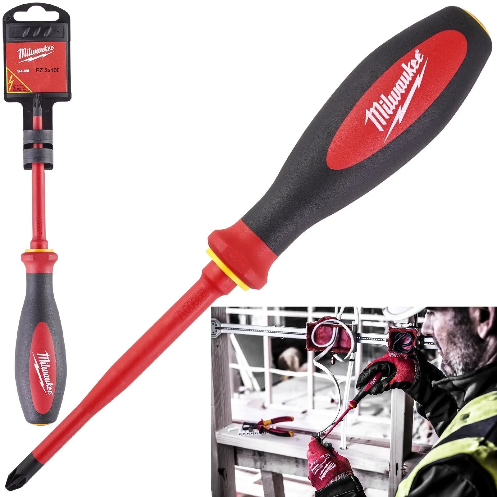 Milwaukee VDE Slim Screwdriver Pozi PZ2 x 100mm 