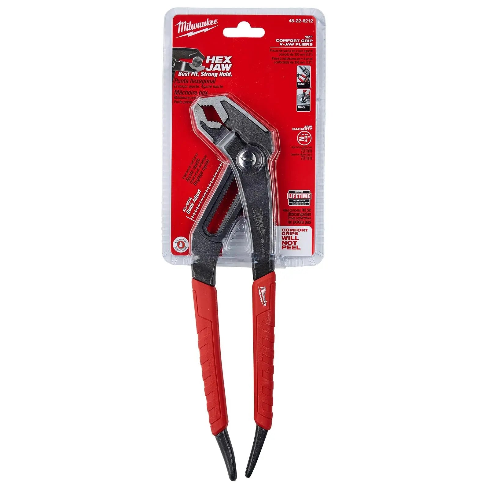 Milwaukee Water Pump Pliers Quick Adjust 300mm Push Button 